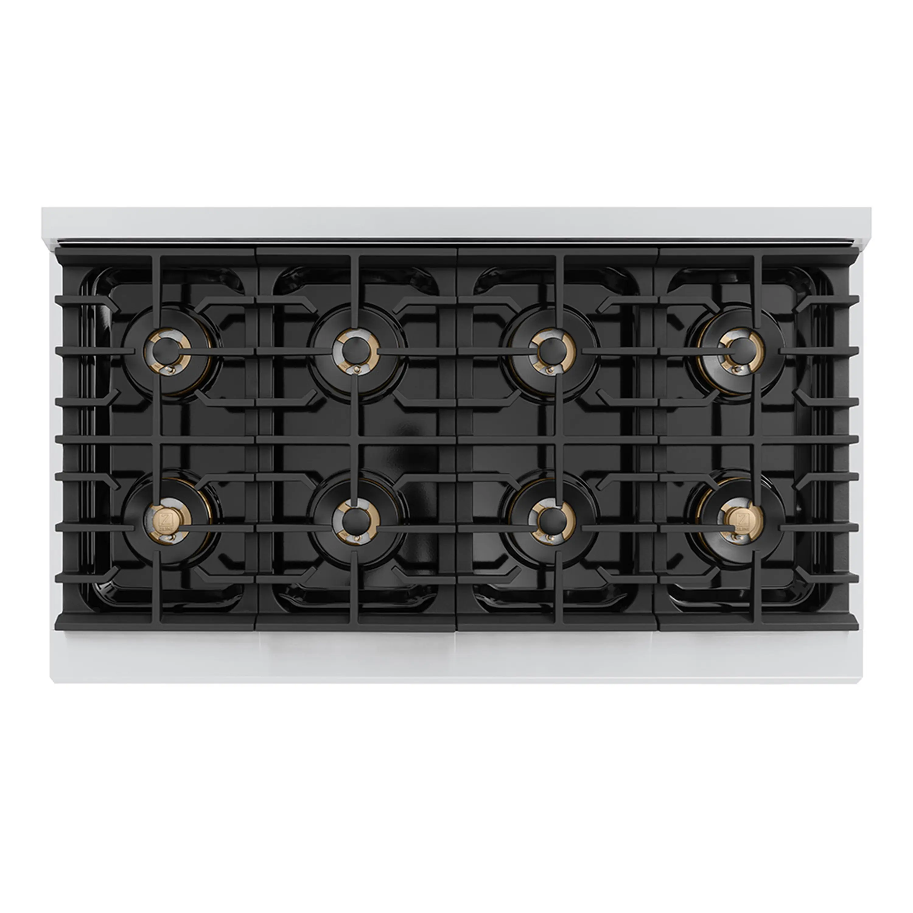 ZLINE 48-Inch 6.7 cu. ft. Paramount Dual Fuel Range with 8 Burner DuoPro™ Cooktop and Dual Ovens with White Matte Doors (PSDR-WM-48) - Image 4