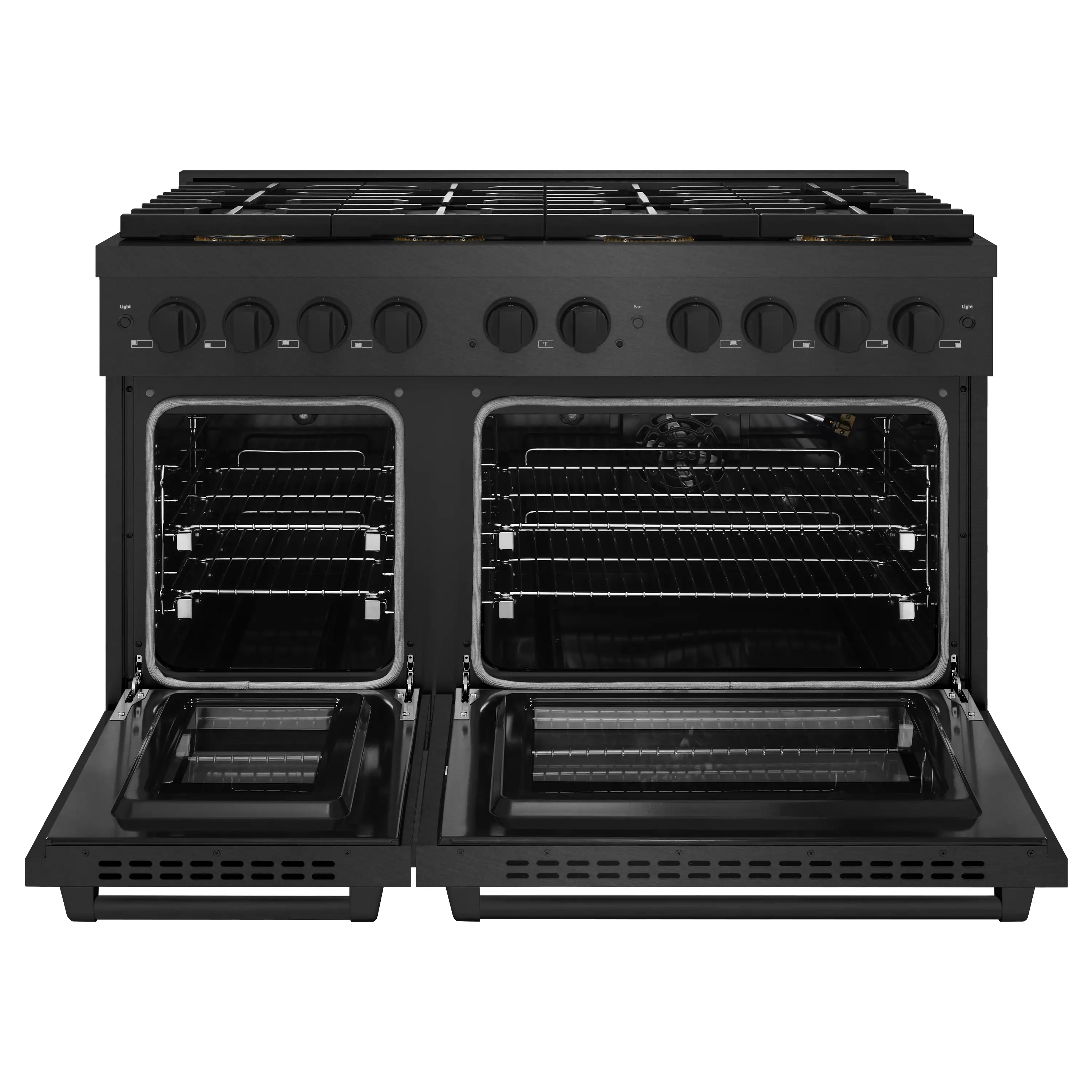 ZLINE 48-Inch 6.7 Cu. Ft. Paramount Gas Range with 8 Burner DuoPro™ Cooktop and Dual Ovens in Black Satin Stainless Steel (PSGRBS-48) - Image 3
