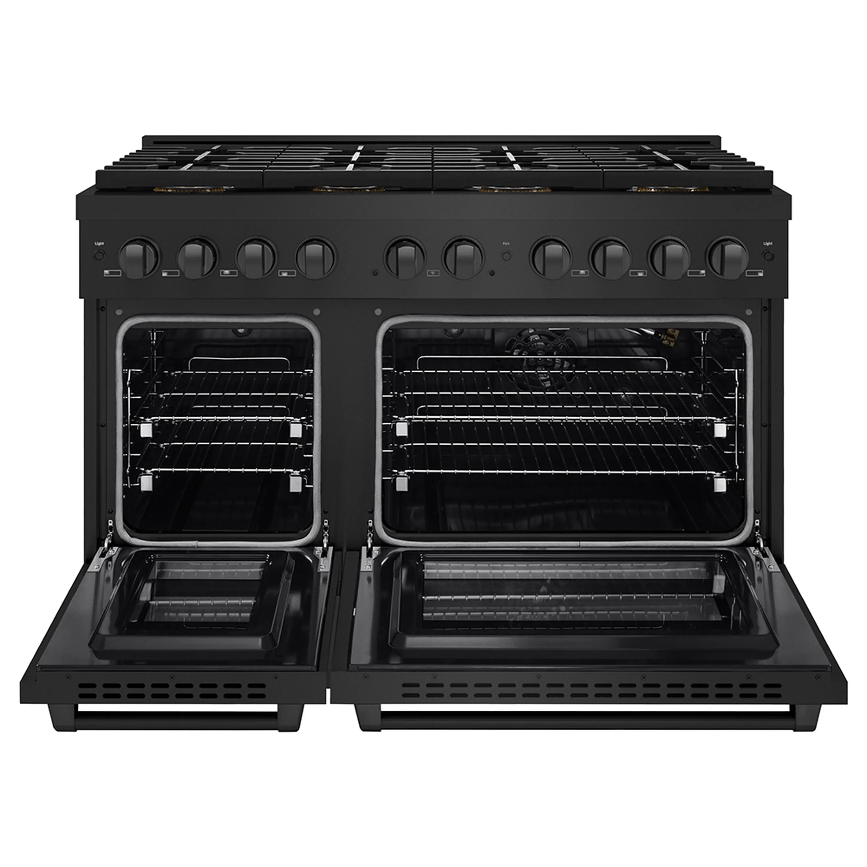 ZLINE 48-Inch 6.7 cu. ft. Paramount Gas Range with 8 Burner DuoPro™ Cooktop and Dual Ovens in Black Stainless Steel (PSGRB-48) - Image 4