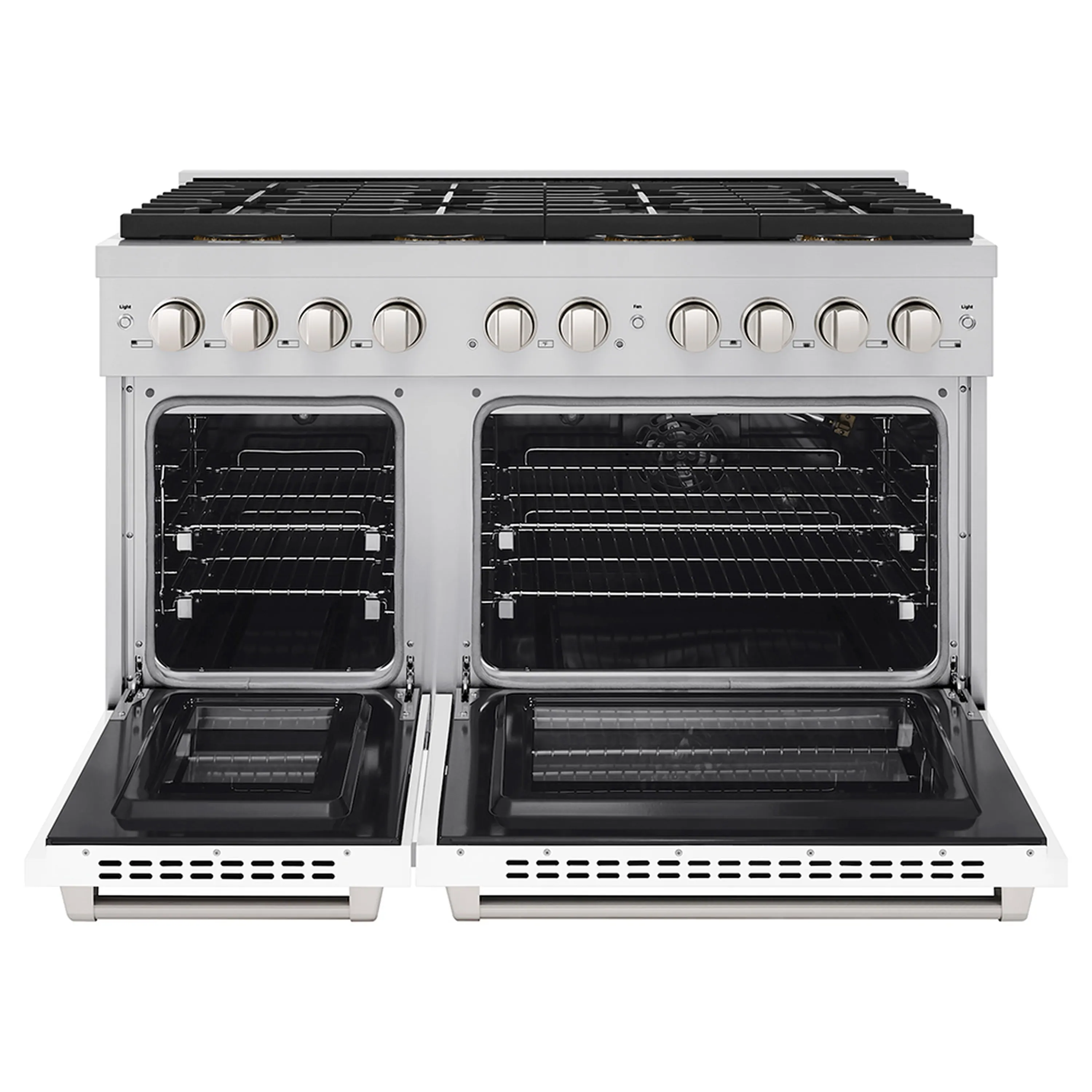 ZLINE 48-Inch 6.7 cu. ft. Paramount Gas Range with 8 Burner DuoPro™ Cooktop and Dual Ovens with White Matte Doors (PSGR-WM-48) - Image 3
