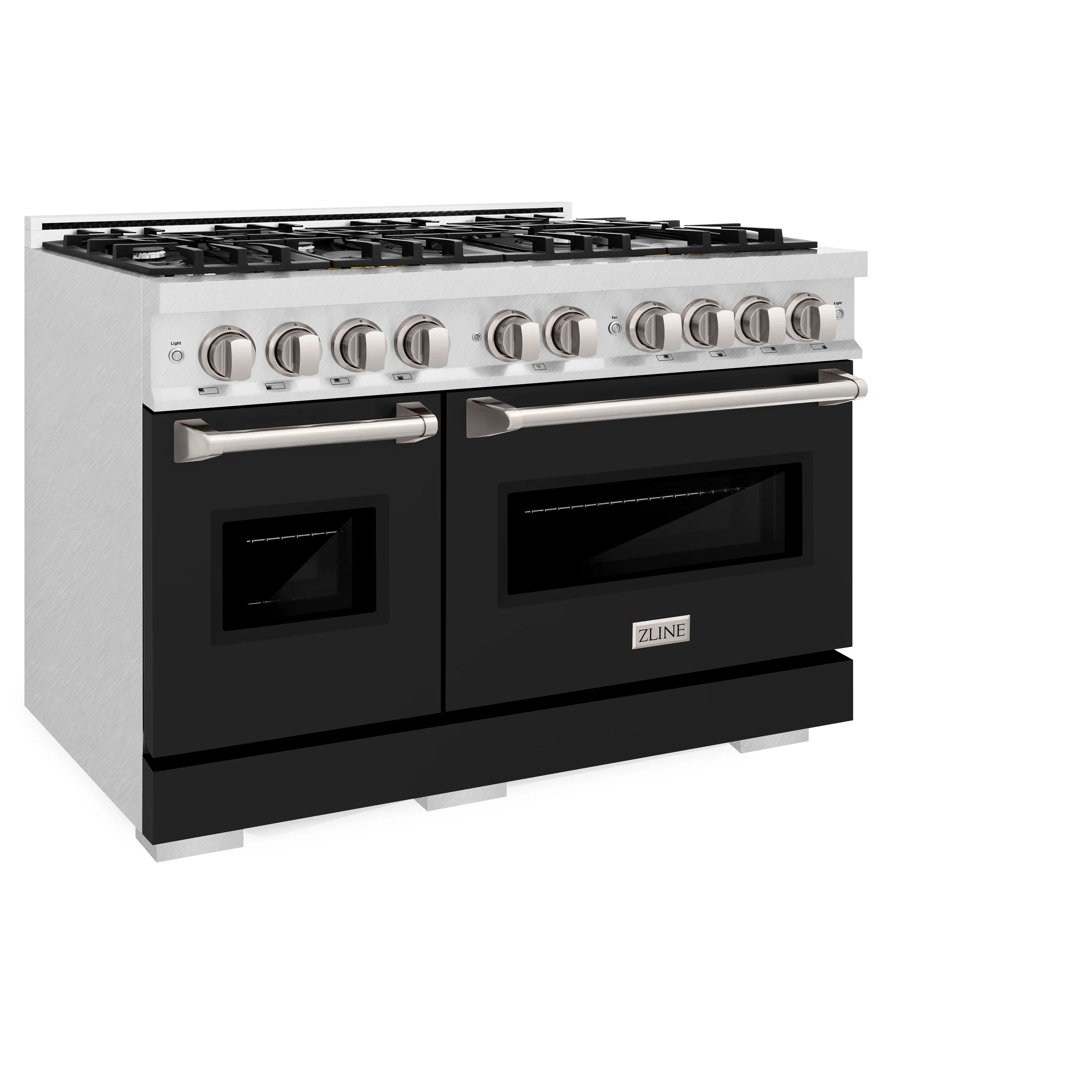 ZLINE Autograph Edition 48-Inch Classic Series Dual Fuel Range in DuraSnow Stainless Steel with Black Matte (CDRS-BLM-48) - Image 4