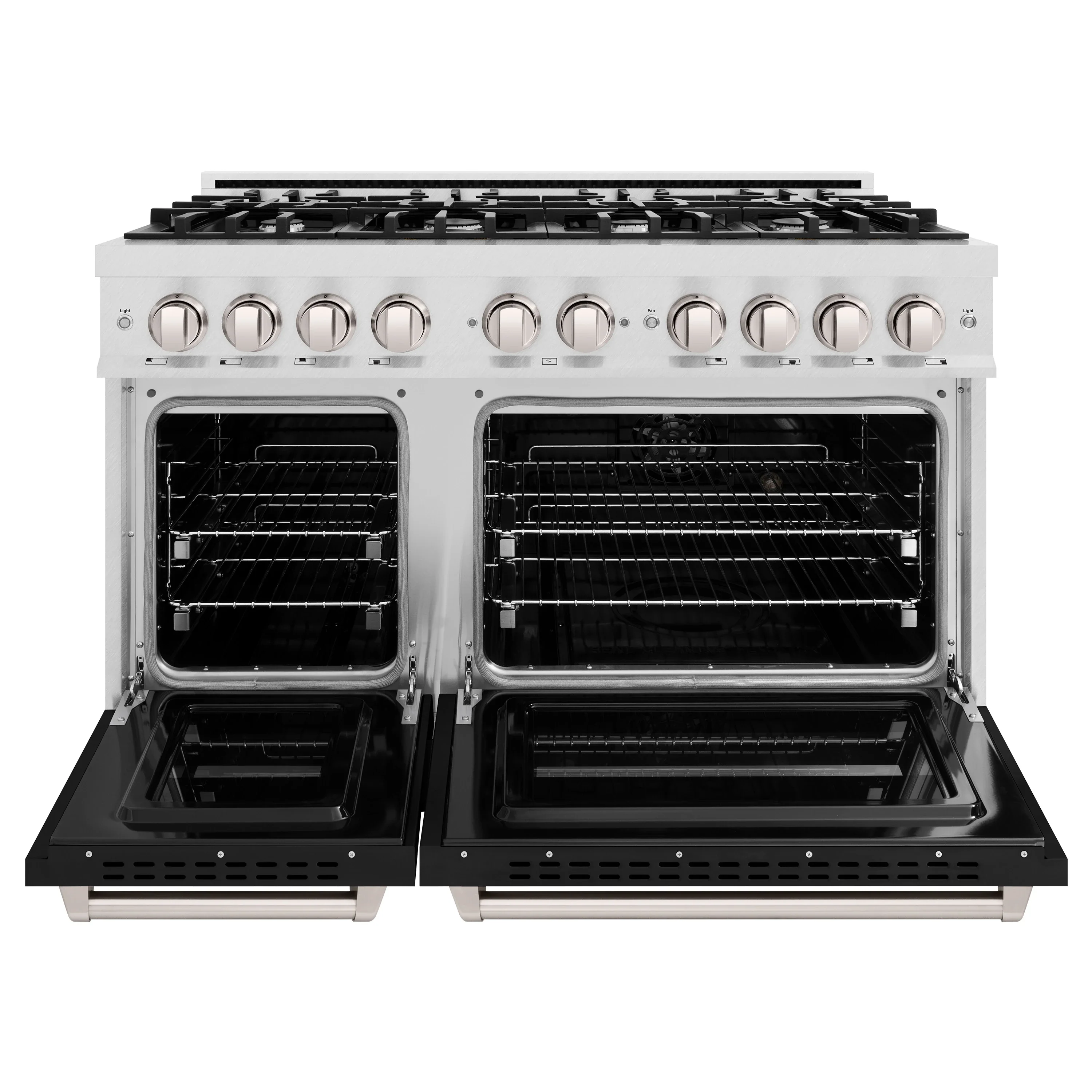 ZLINE Autograph Edition 48-Inch Classic Series Dual Fuel Range in DuraSnow Stainless Steel with Black Matte (CDRS-BLM-48) - Image 5