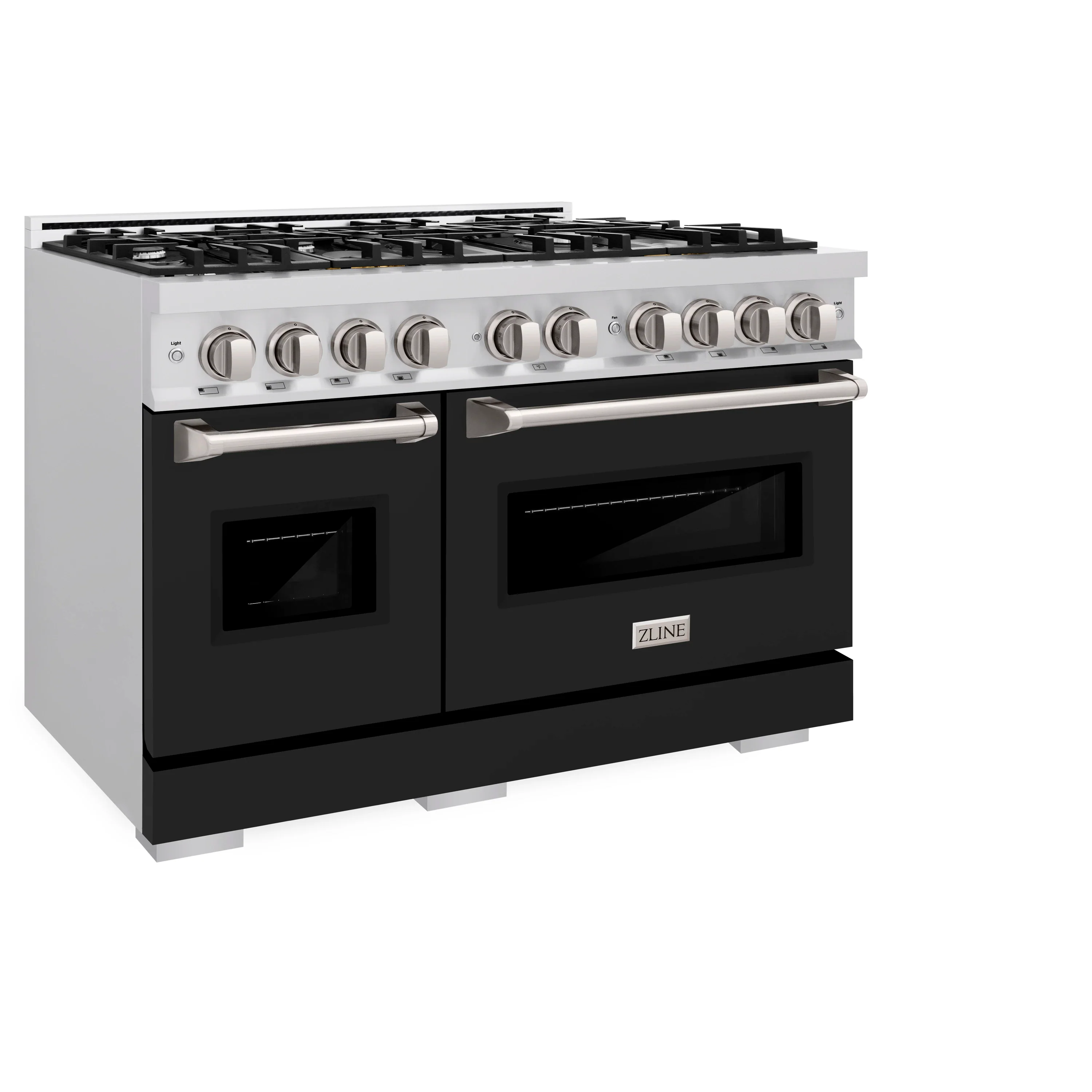 ZLINE 48-Inch Classic Series Dual Fuel Range with 8 Burner Gas Cooktop and 6.7 Cu. Ft. Electric Convection Oven in Stainless Steel with Black Matte Doors (CDR-BLM-48) - Image 3