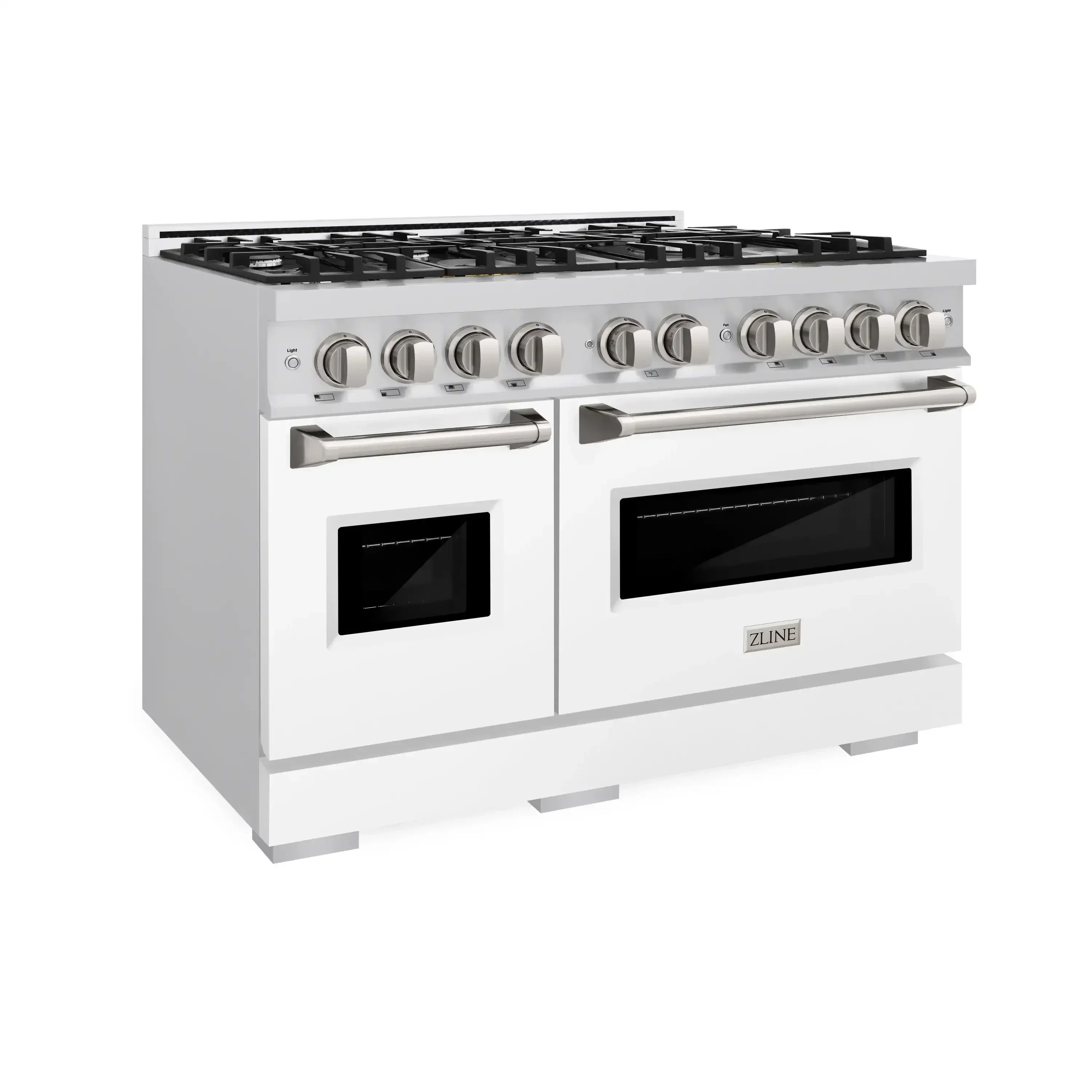 ZLINE 48-Inch Classic Series Gas Range with 8 Gas Burner Cooktop and 6.7 Cu. Ft. Gas Convection Oven  in Stainless Steel with White Matte Doors (CGR-WM-48) - Image 2