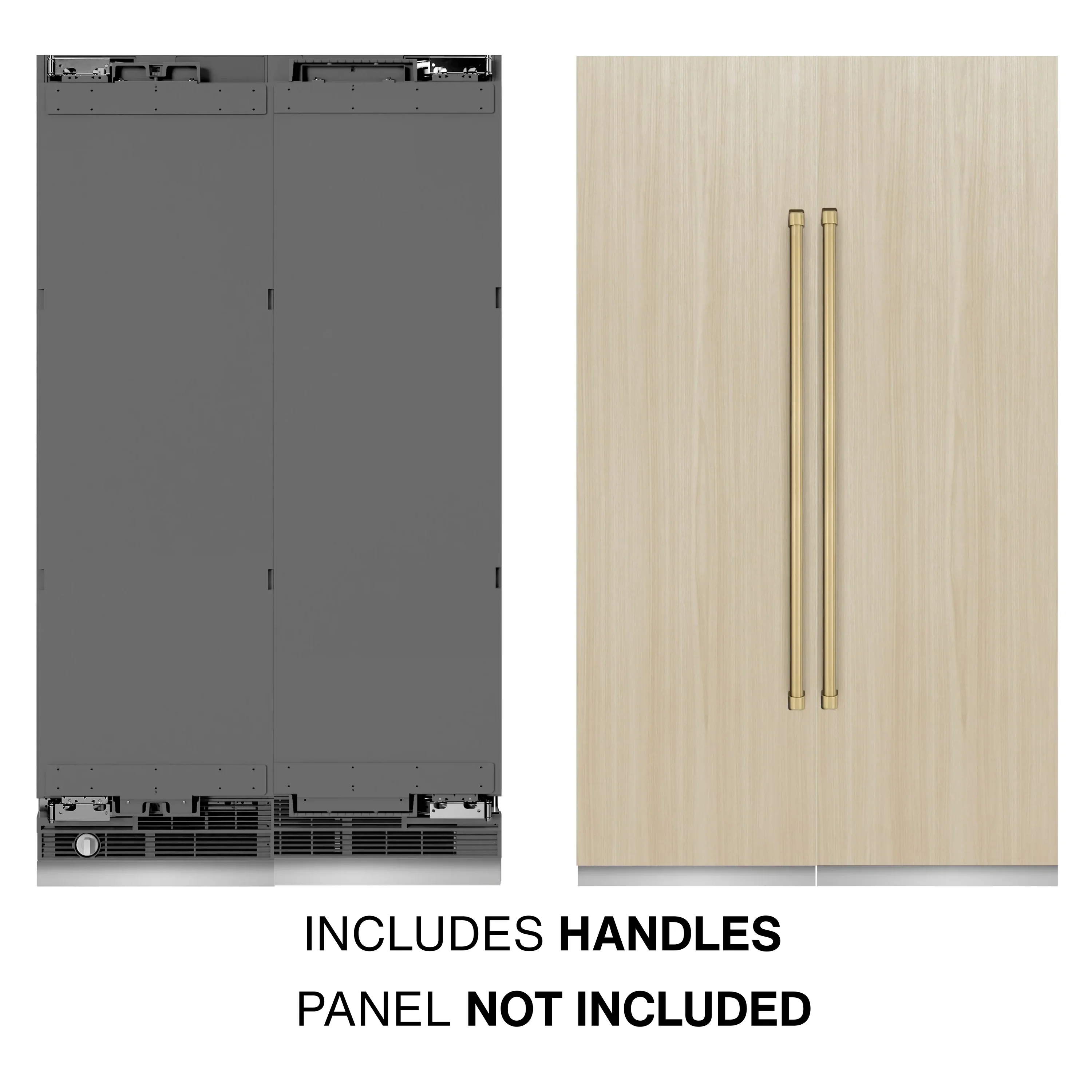 ZLINE 48-Inch Column 12.5 Cu. Ft. Refrigerator and 12.4 Cu. Ft. Freezer in Panel Ready with Champagne Bronze Accents - Image 2
