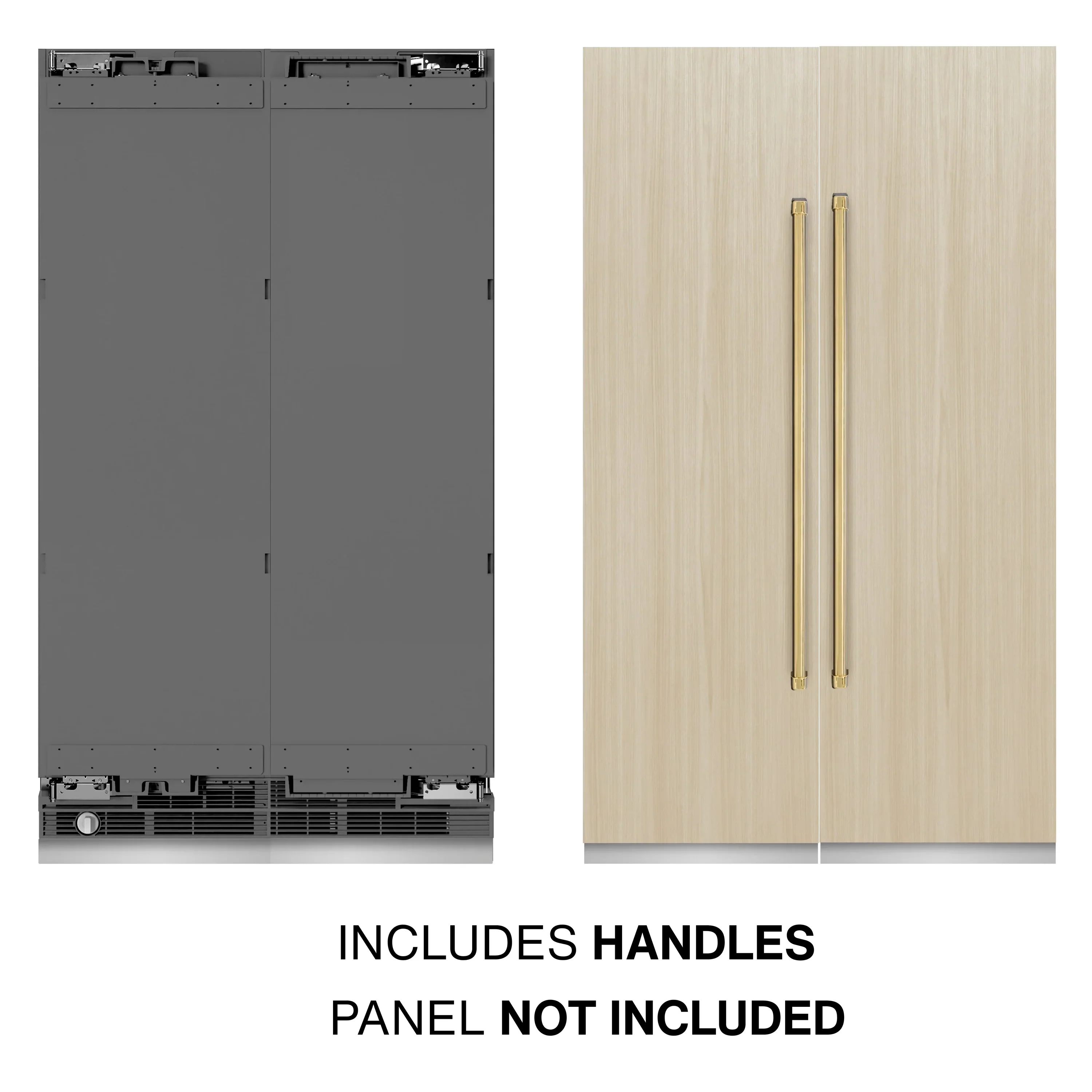 ZLINE 48-Inch Column 12.5 Cu. Ft. Refrigerator and 12.4 Cu. Ft. Freezer in Panel Ready with Gold Accents - Image 2
