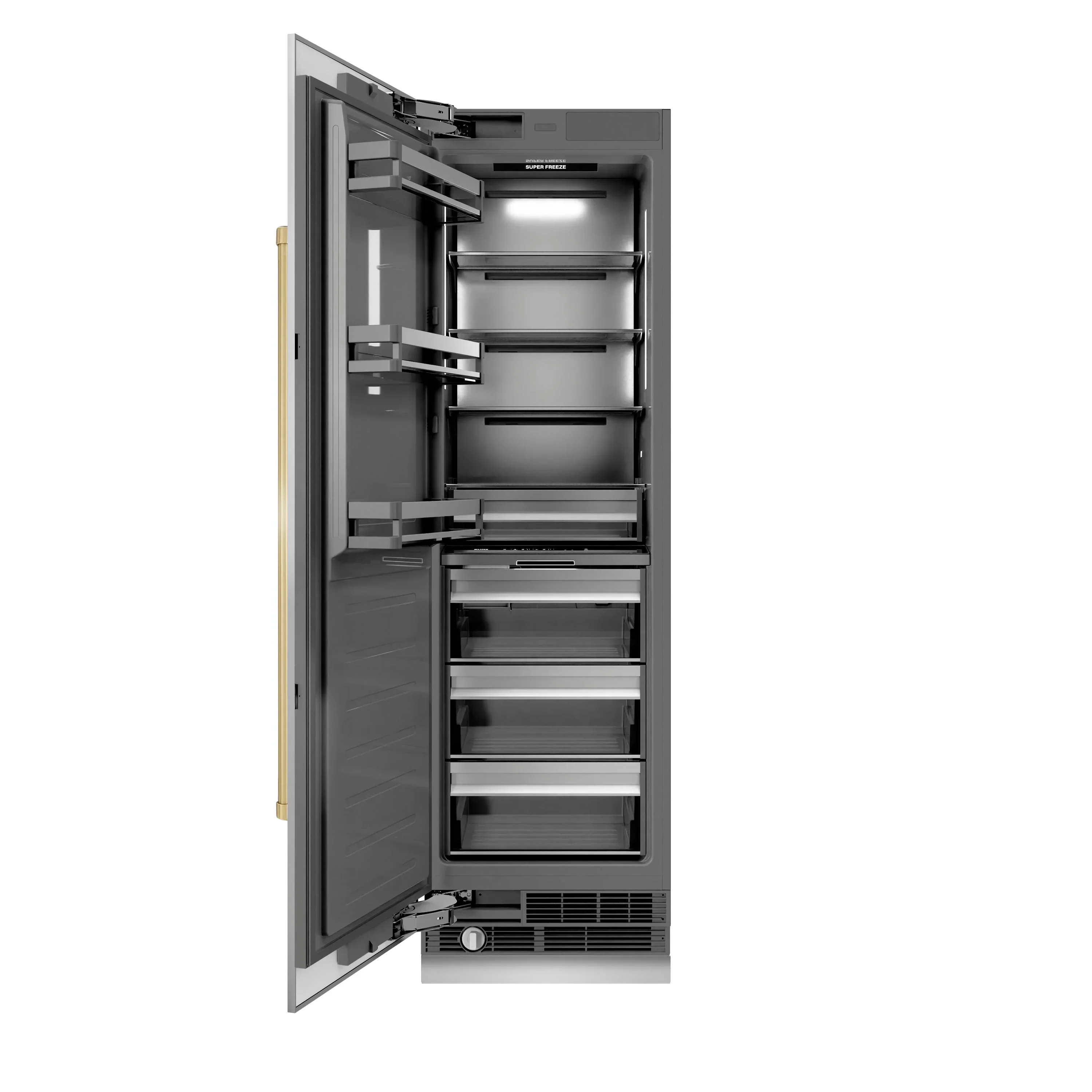 ZLINE 48-Inch Column 12.5 Cu. Ft. Refrigerator and 12.4 Cu. Ft. Freezer in Stainless Steel with Champagne Bronze Accents - Image 14