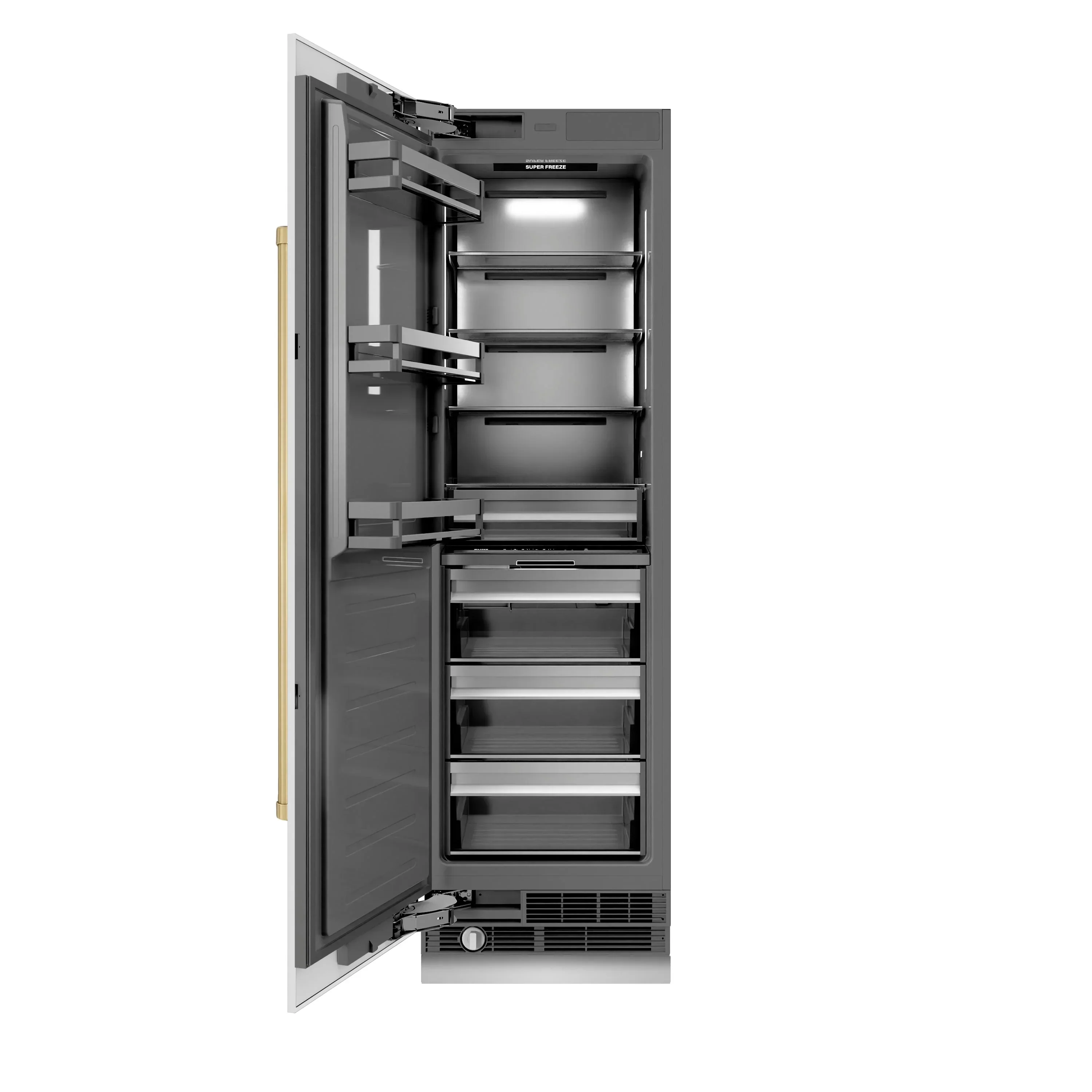 ZLINE 48-Inch Column 12.5 Cu. Ft. Refrigerator and 12.4 Cu. Ft. Freezer in White Matte with Champagne Bronze Accents - Image 15