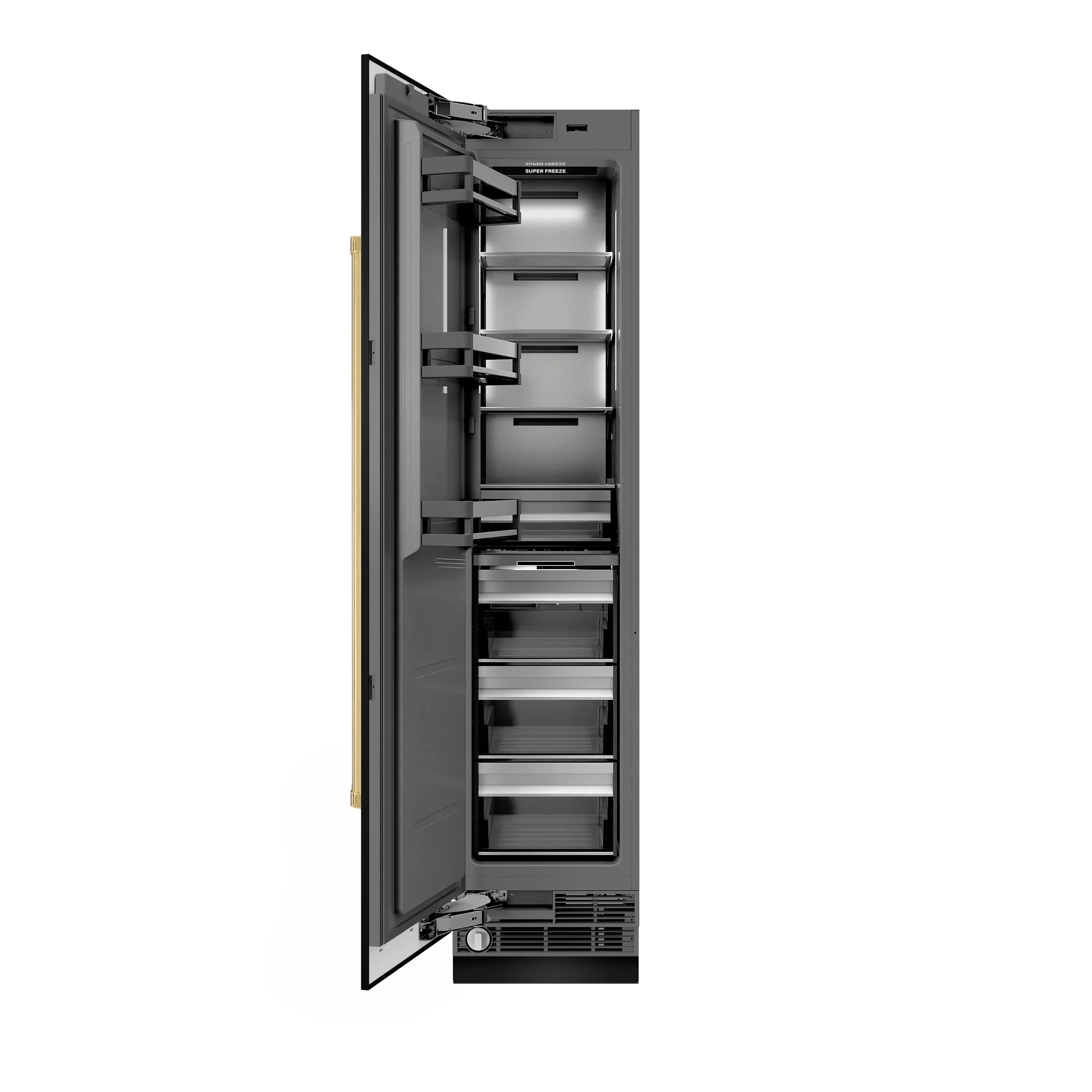 ZLINE 48-Inch Column 16.7 Cu. Ft. Refrigerator and 8.6 Cu. Ft. Freezer in Black Stainless Steel with Gold Accent - Image 15