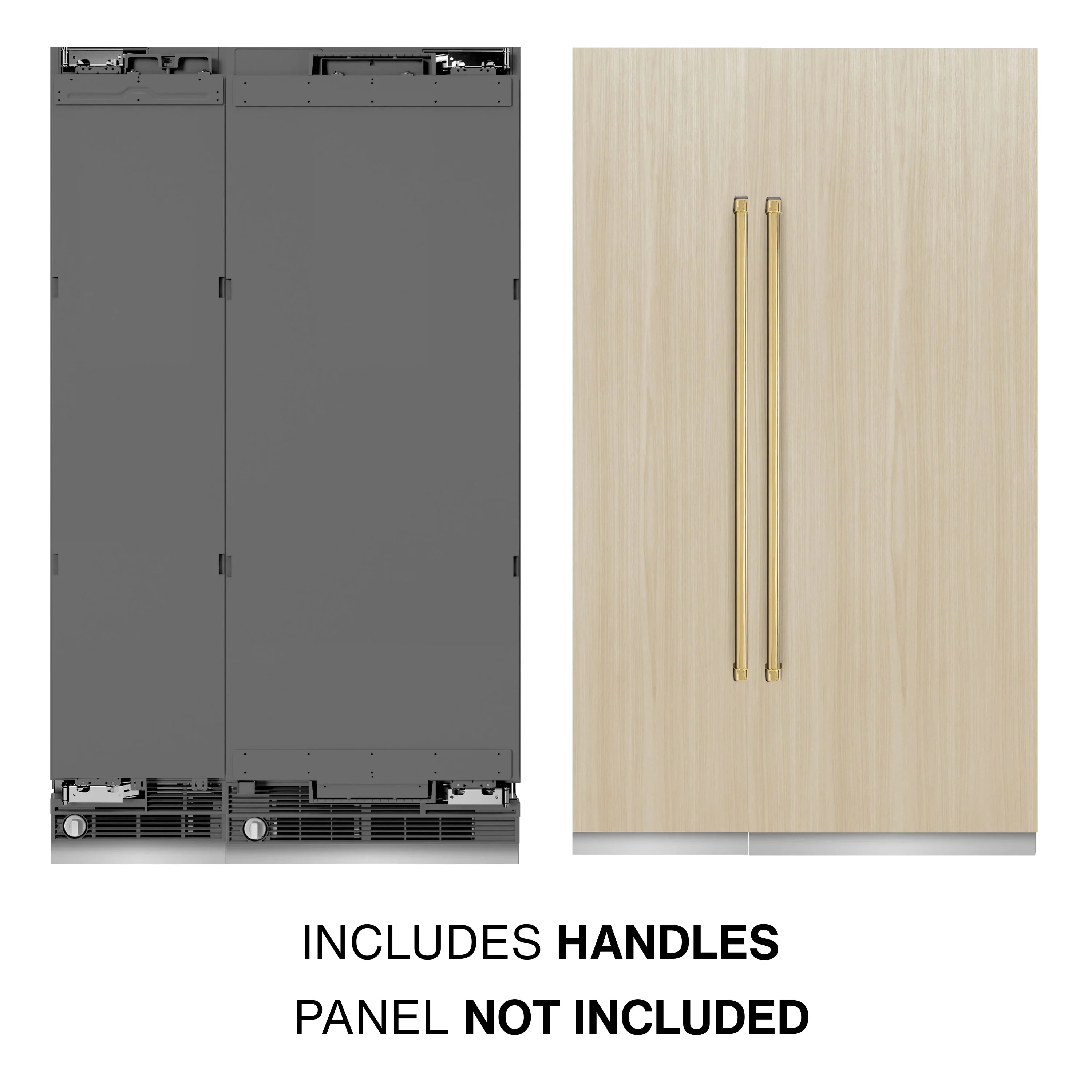ZLINE 48-Inch Column 16.7 Cu. Ft. Refrigerator and 8.6 Cu. Ft. Freezer in Panel Ready with Gold Accent - Image 2