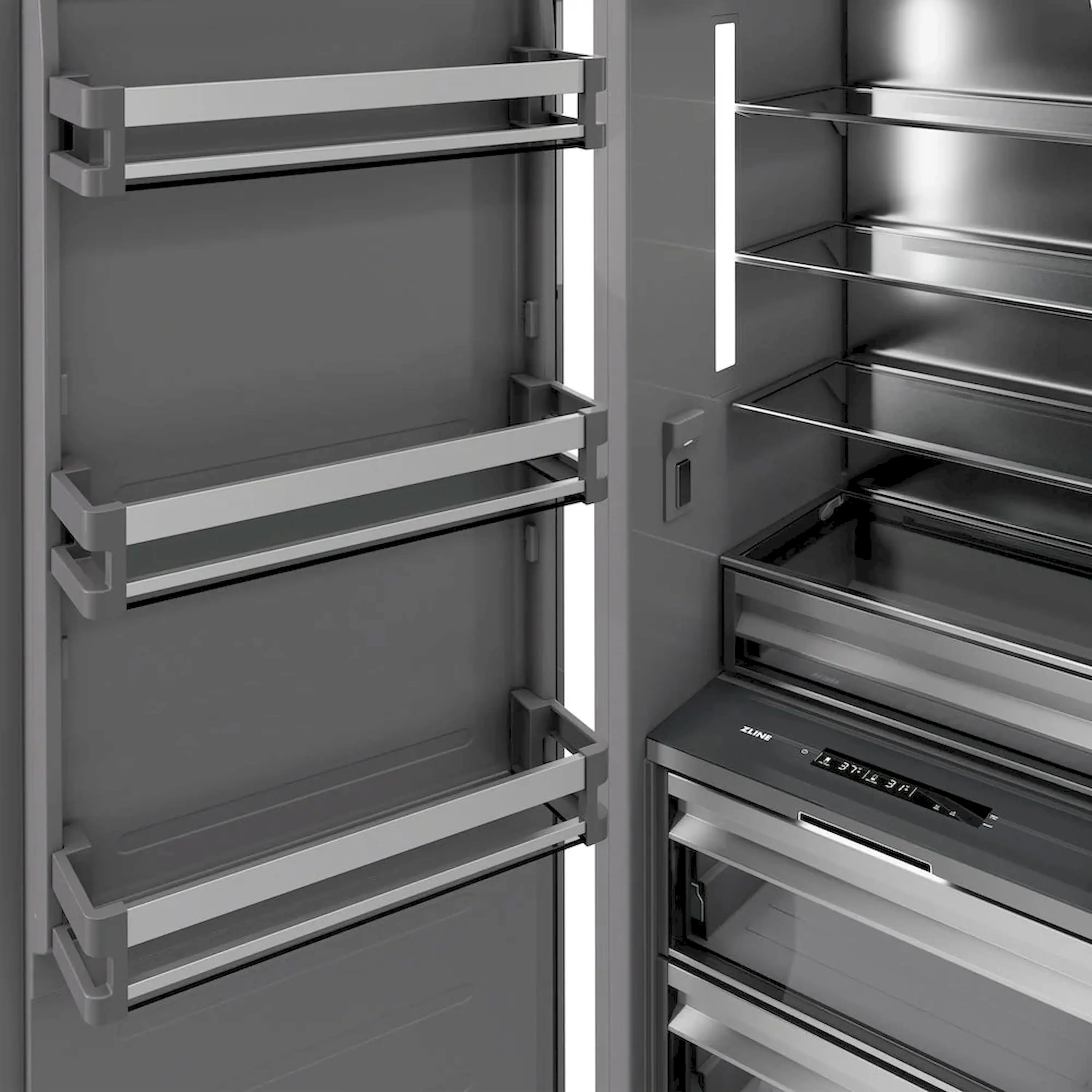 ZLINE 48-Inch Column 16.7 Cu. Ft. Refrigerator and 8.6 Cu. Ft. Freezer in Panel Ready with Matte Black Accent - Image 13