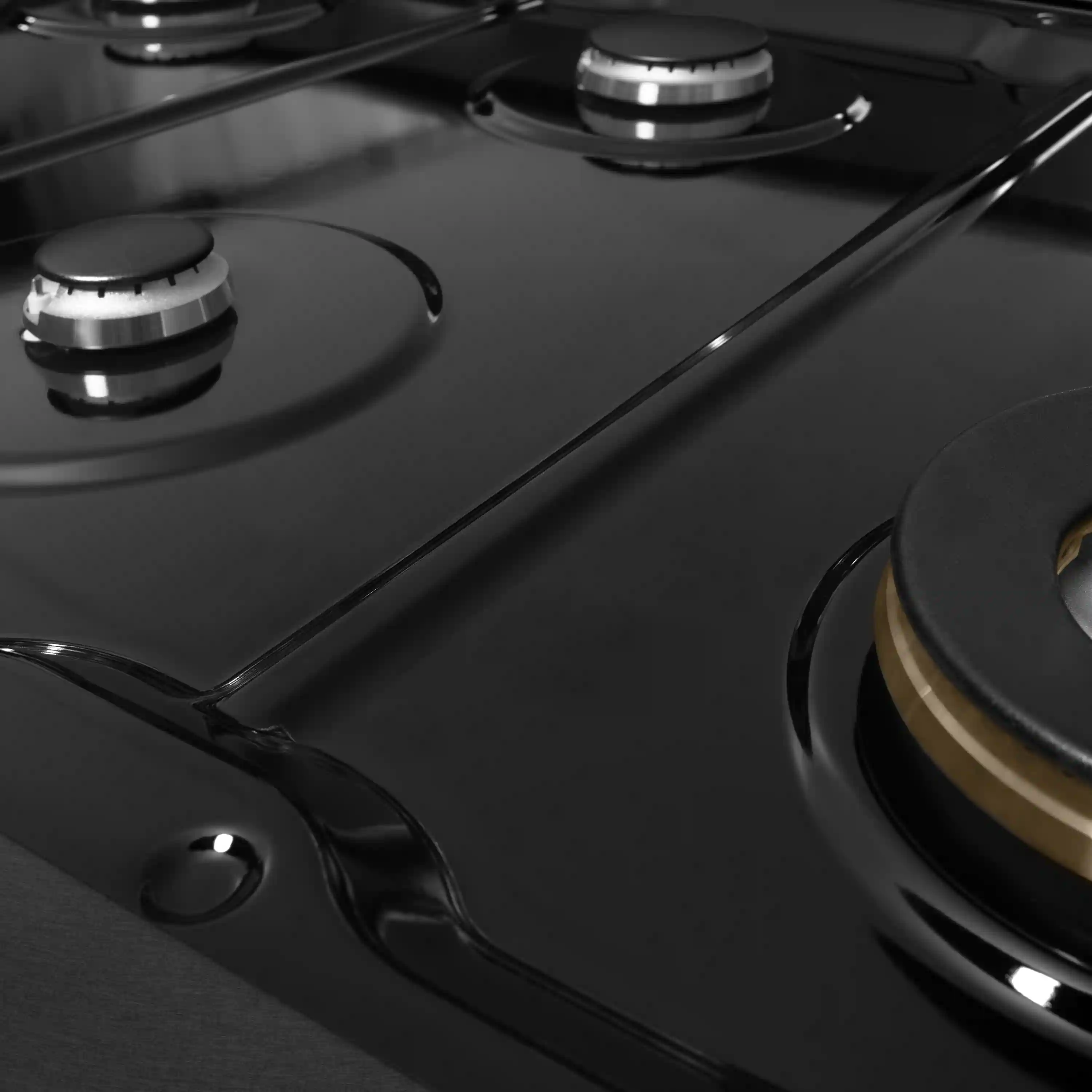ZLINE 48-Inch Paramount Gas Rangetop with 8 Burners and Porcelain Cooktop in Black Satin Stainless Steel (SRTBS-48) - Image 5