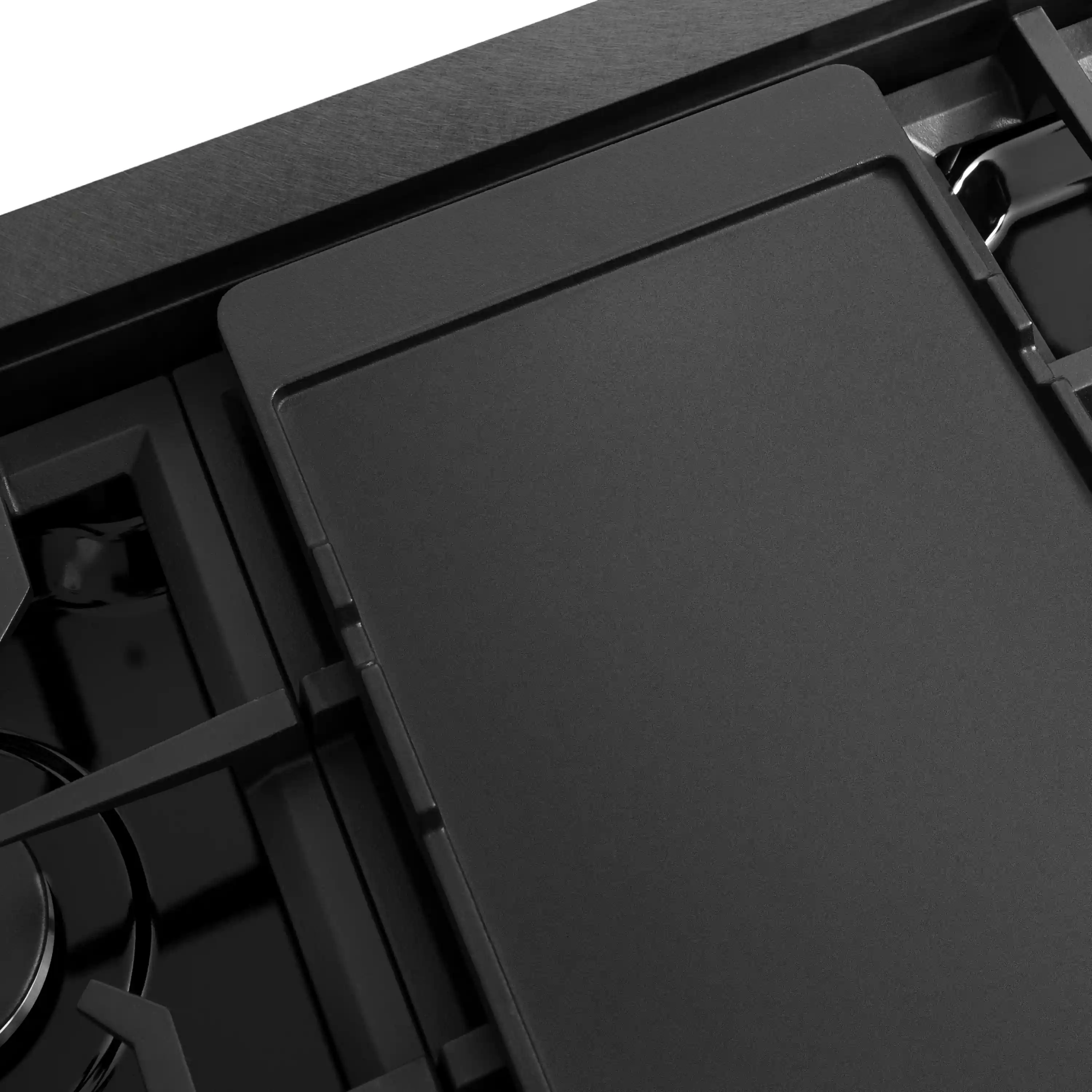 ZLINE 48-Inch Paramount Gas Rangetop with 8 Burners and Porcelain Cooktop in Black Satin Stainless Steel (SRTBS-48) - Image 7