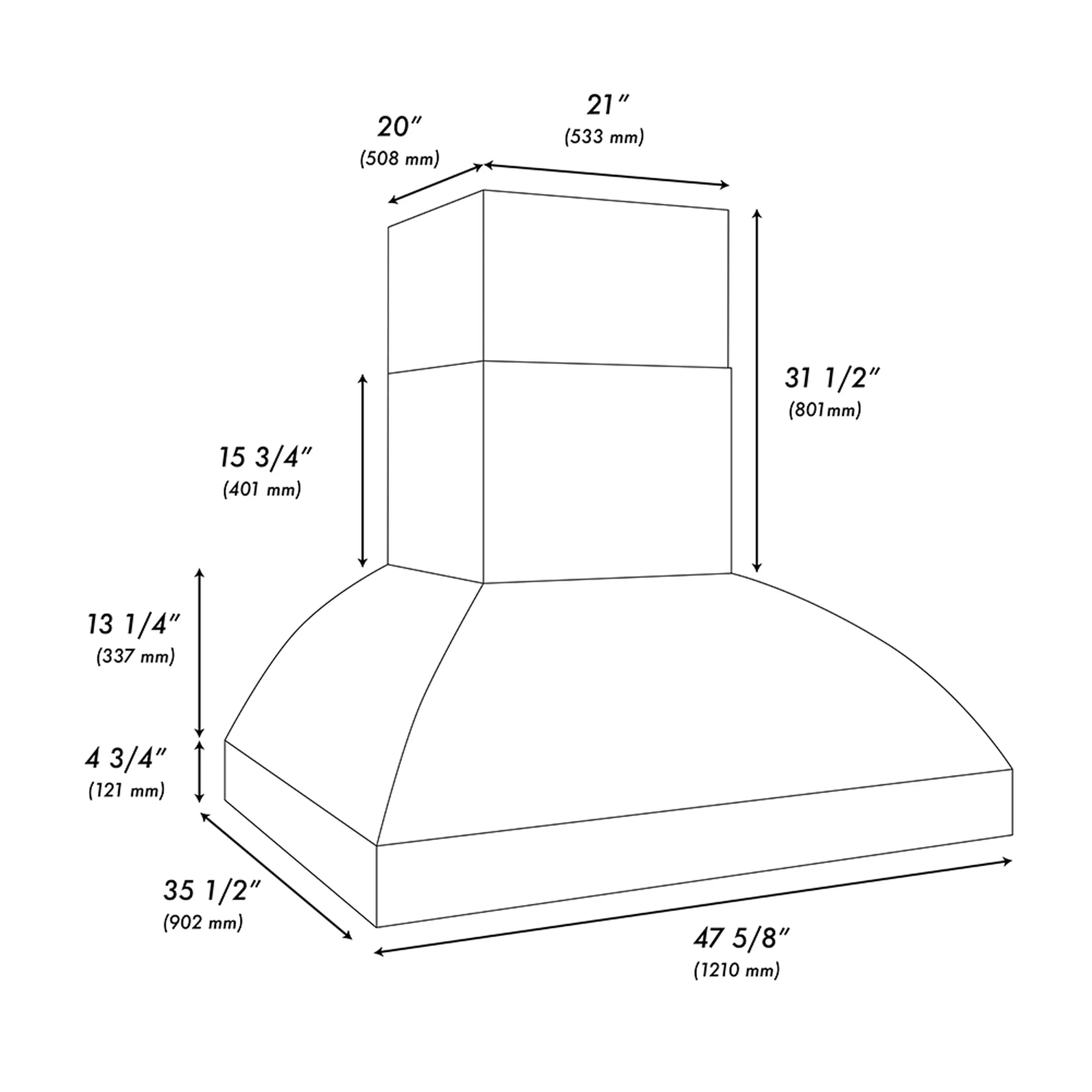 ZLINE 48-Inch Wall Mount Outdoor Grill Hood in Stainless Steel (GOW2-48) - Image 13