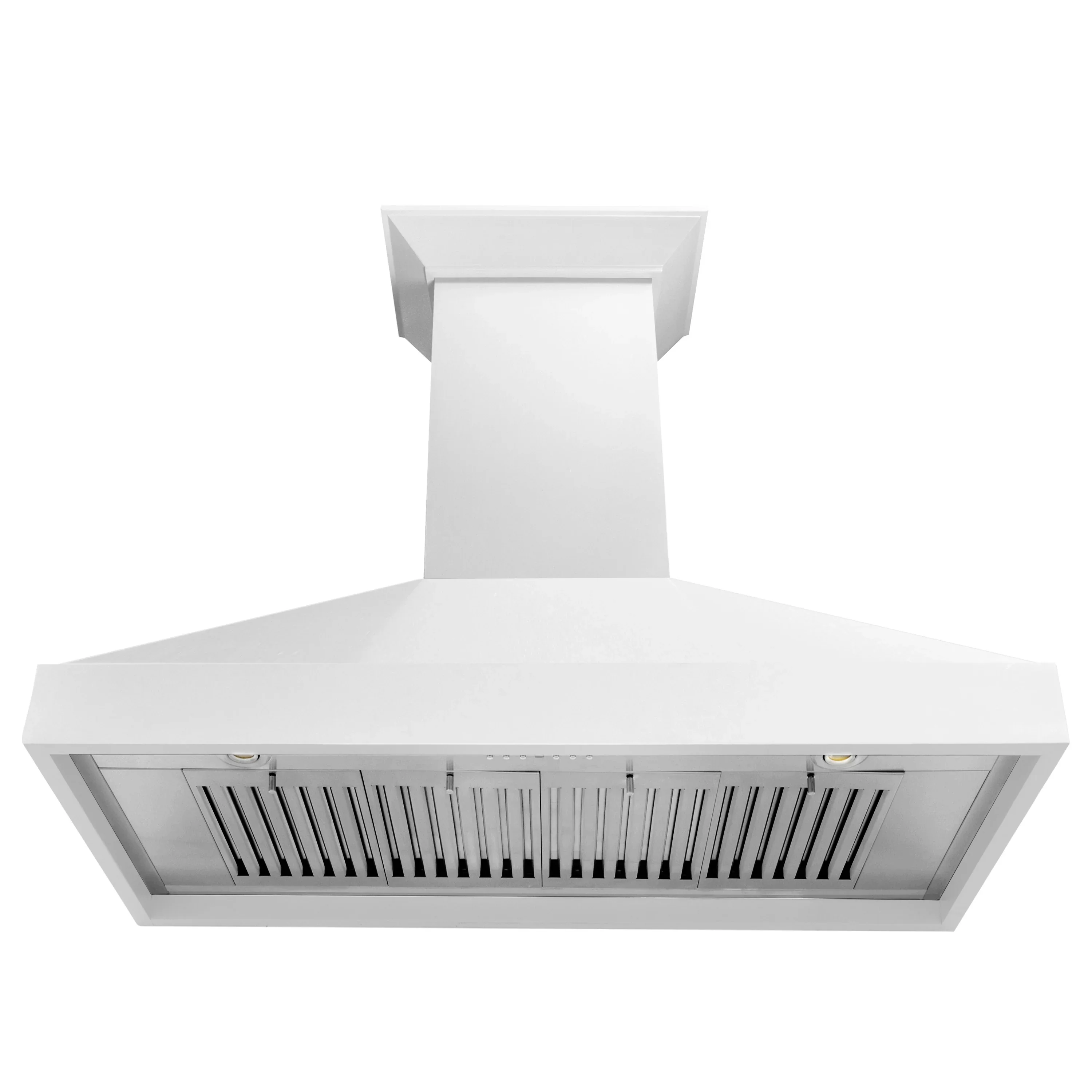 ZLINE 48-Inch Wooden Wall Mount Range Hood with 400 CFM Motor in Smooth Bright White Finish (KBWW-48) - Image 3