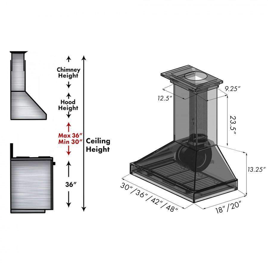 ZLINE 48-Inch Wooden Wall Mount Range Hood in Gray (KBUU-48) - Image 6