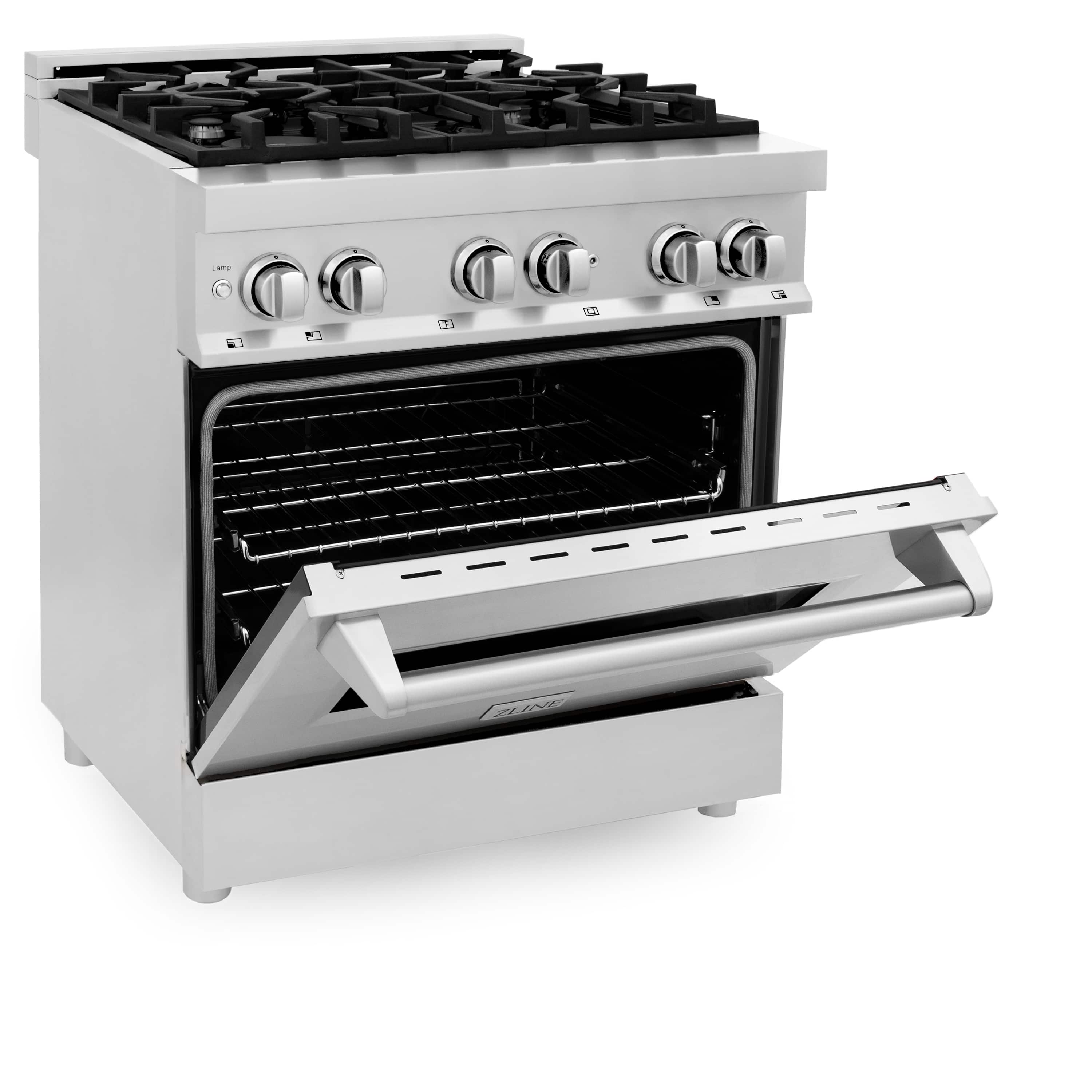ZLINE 5-Piece Appliance Package - 30-Inch Legacy Dual Fuel Range, Wall Mount Range Hood, 36-Inch French Door Refrigerator, Dishwasher, and 30-Inch Microwave Drawer in Stainless Steel - Image 10
