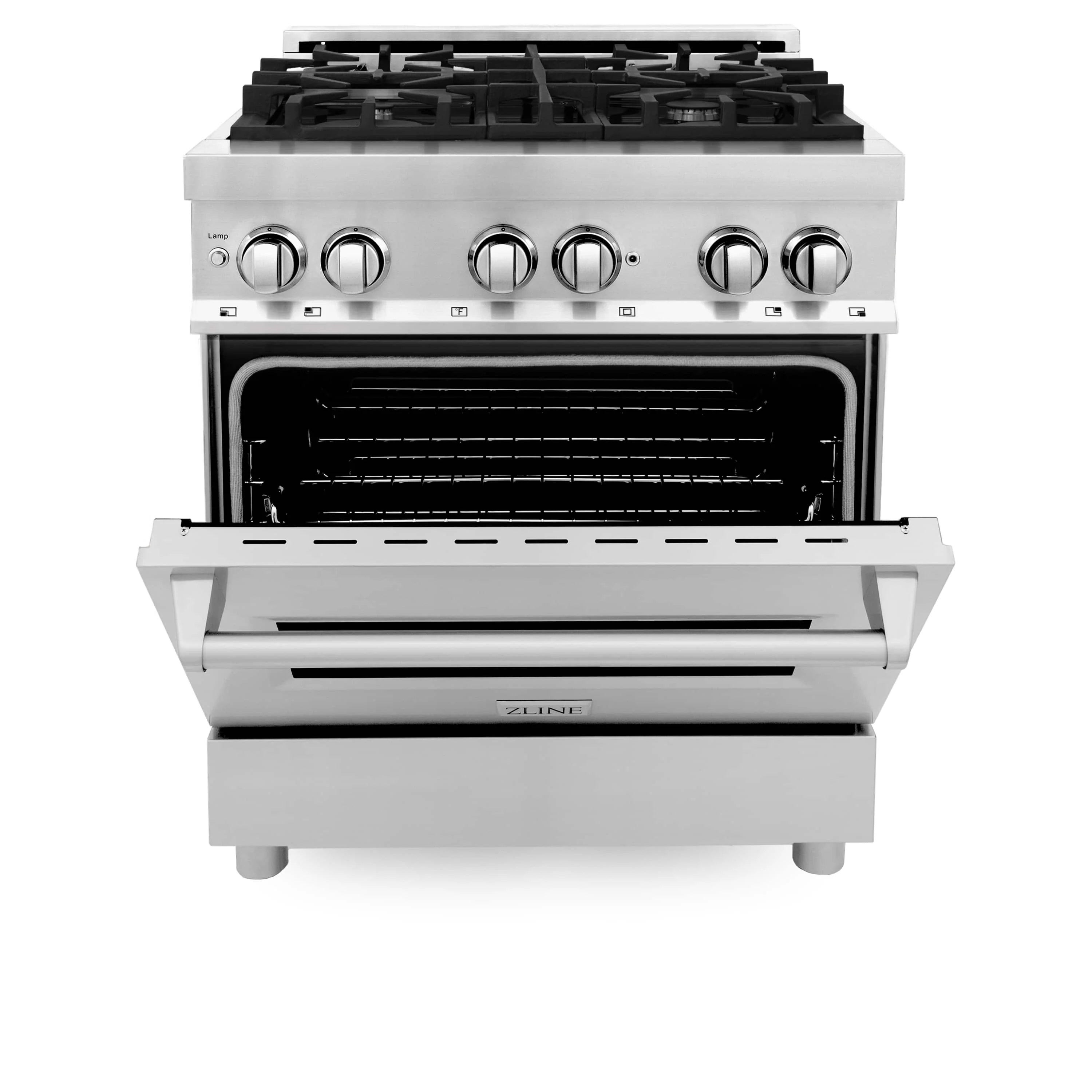 ZLINE 5-Piece Appliance Package - 30-Inch Legacy Dual Fuel Range, Wall Mount Range Hood, 36-Inch French Door Refrigerator, Dishwasher, and 30-Inch Microwave Drawer in Stainless Steel - Image 7