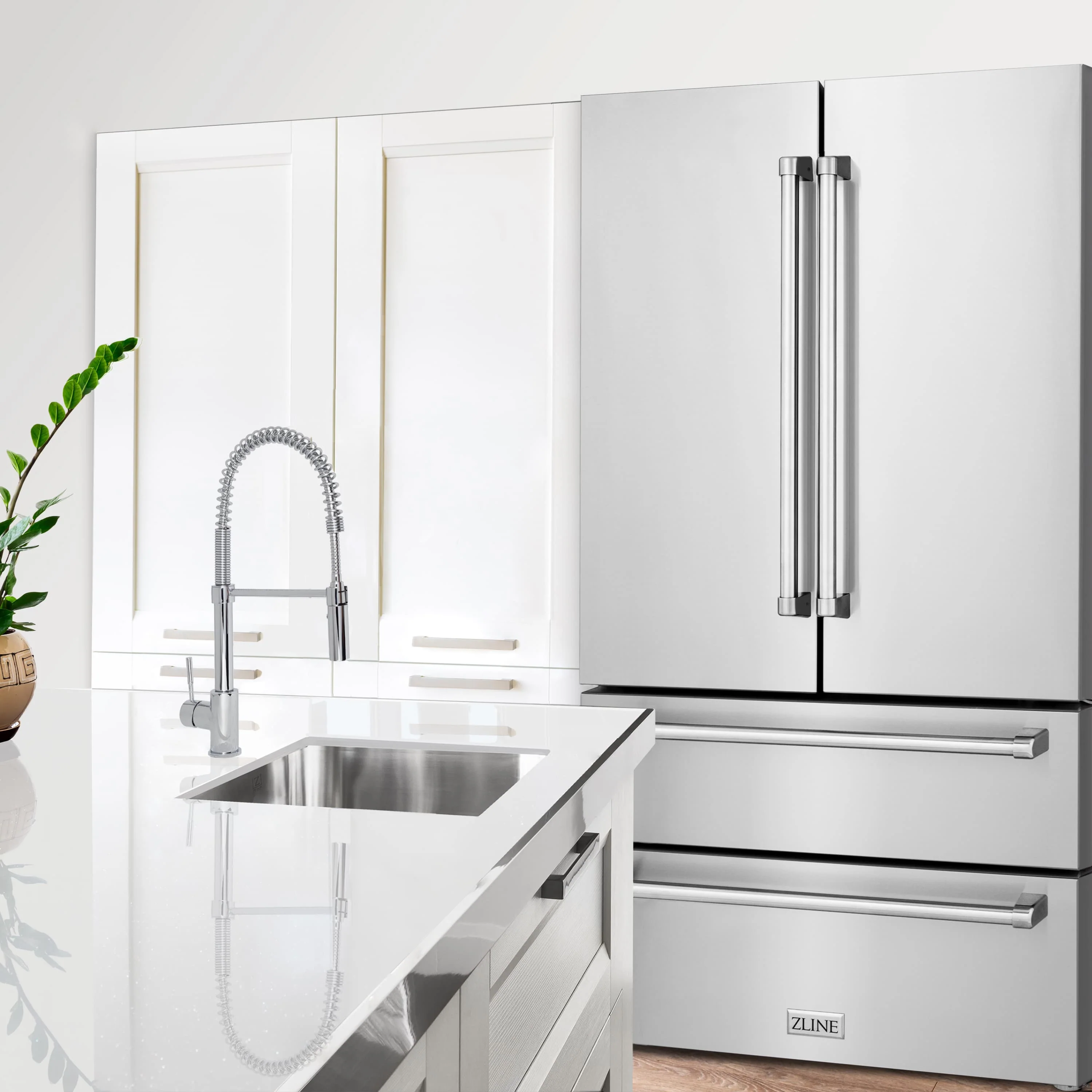 ZLINE 5-Piece Appliance Package - 30-Inch Legacy Dual Fuel Range, Wall Mount Range Hood, 36-Inch French Door Refrigerator, Dishwasher, and 30-Inch Microwave Drawer in Stainless Steel - Image 34