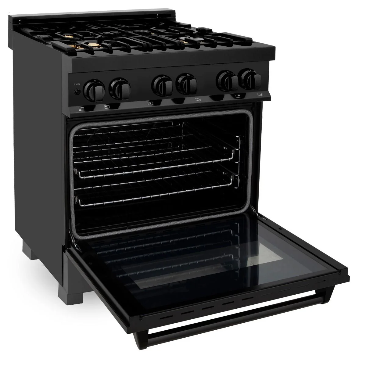 ZLINE 5-Piece Appliance Package - 30-Inch Legacy Dual Fuel Range, Wall Mount Range Hood, 36-Inch French Door Refrigerator, Dishwasher, and 30-Inch Microwave Drawer in Black Stainless Steel - Image 6