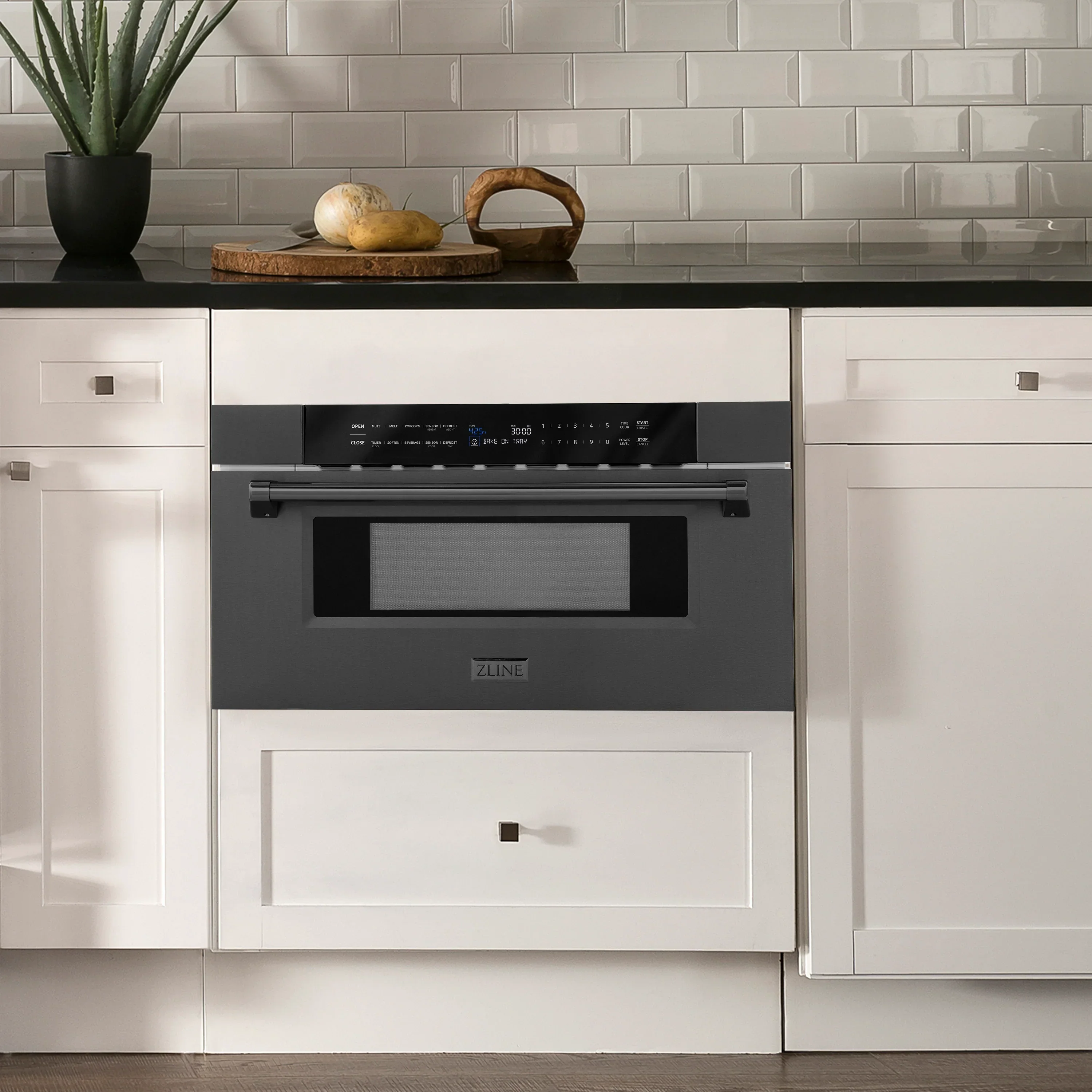 ZLINE 5-Piece Appliance Package - 30-Inch Legacy Dual Fuel Range, Wall Mount Range Hood, 36-Inch French Door Refrigerator, Dishwasher, and 30-Inch Microwave Drawer in Black Stainless Steel - Image 63