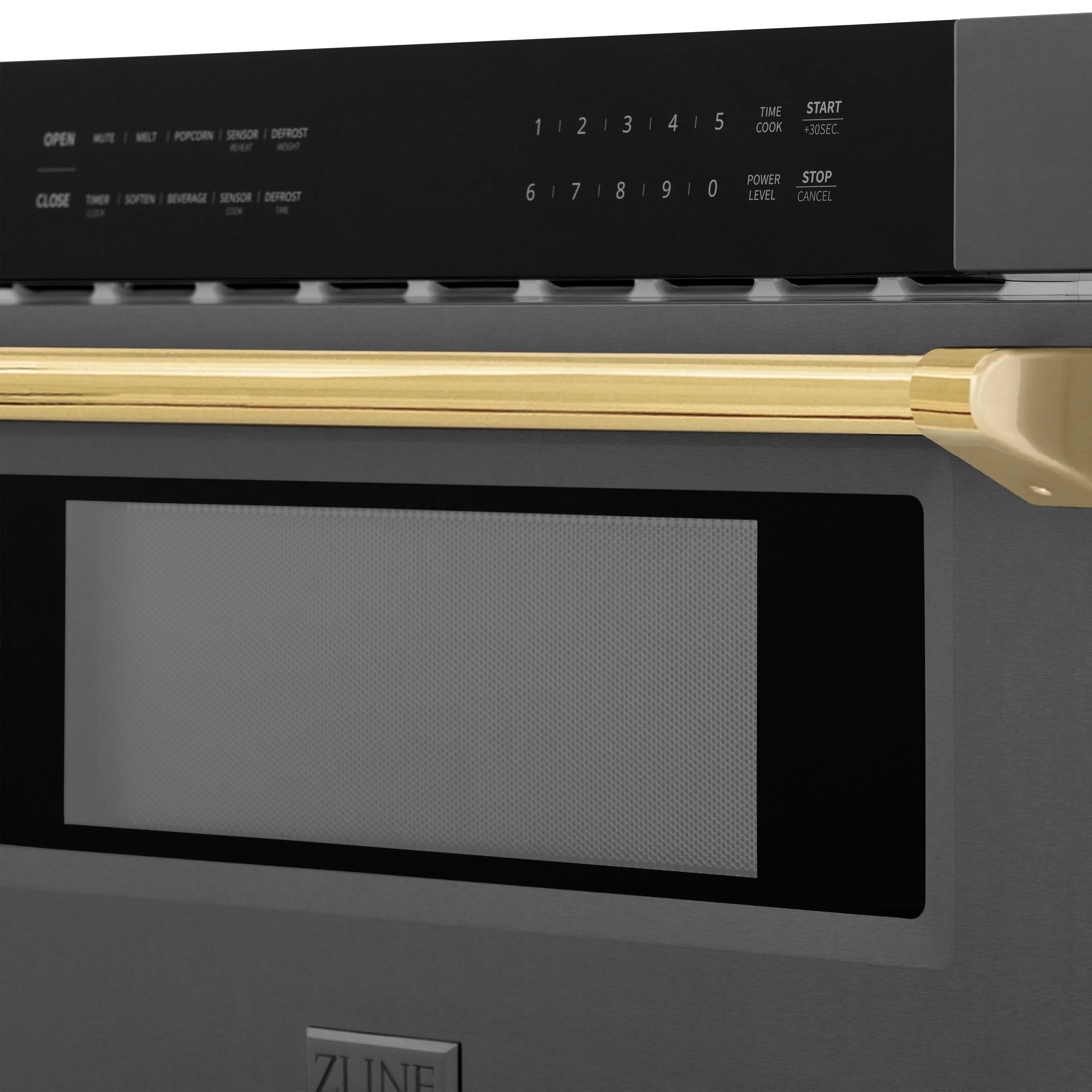 ZLINE 5-Piece Appliance Package - 30-Inch Legacy Dual Fuel Range, Wall Mount Range Hood, 36-Inch French Door Refrigerator, Dishwasher, and 30-Inch Microwave Drawer in Black Stainless Steel with Gold Accents - Image 59