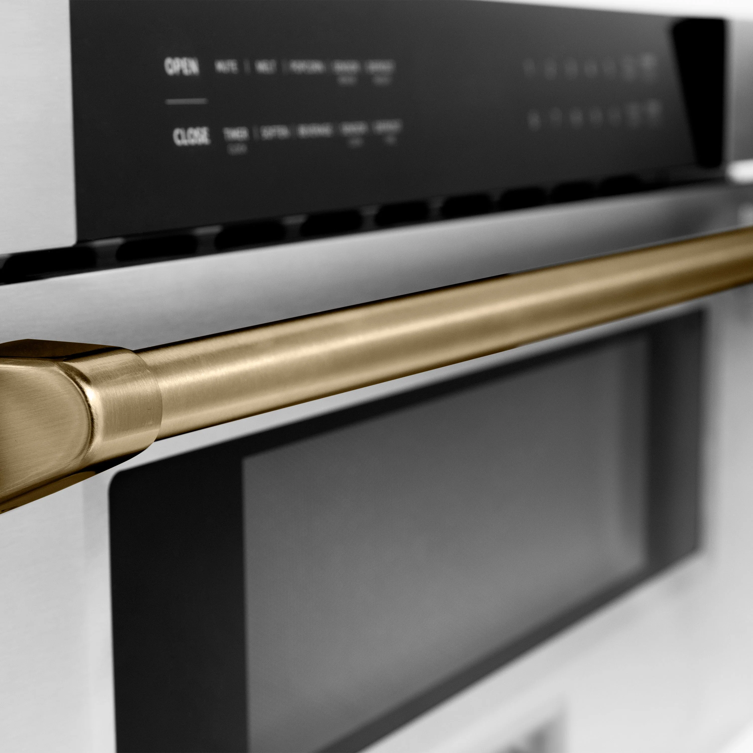 ZLINE 5-Piece Appliance Package - 30-Inch Legacy Autograph Dual Fuel Range, Wall Mount Range Hood, 36-Inch French Door Refrigerator, Dishwasher, and 30-Inch Microwave Drawer in Stainless Steel with Champagne Bronze Accents - Image 61