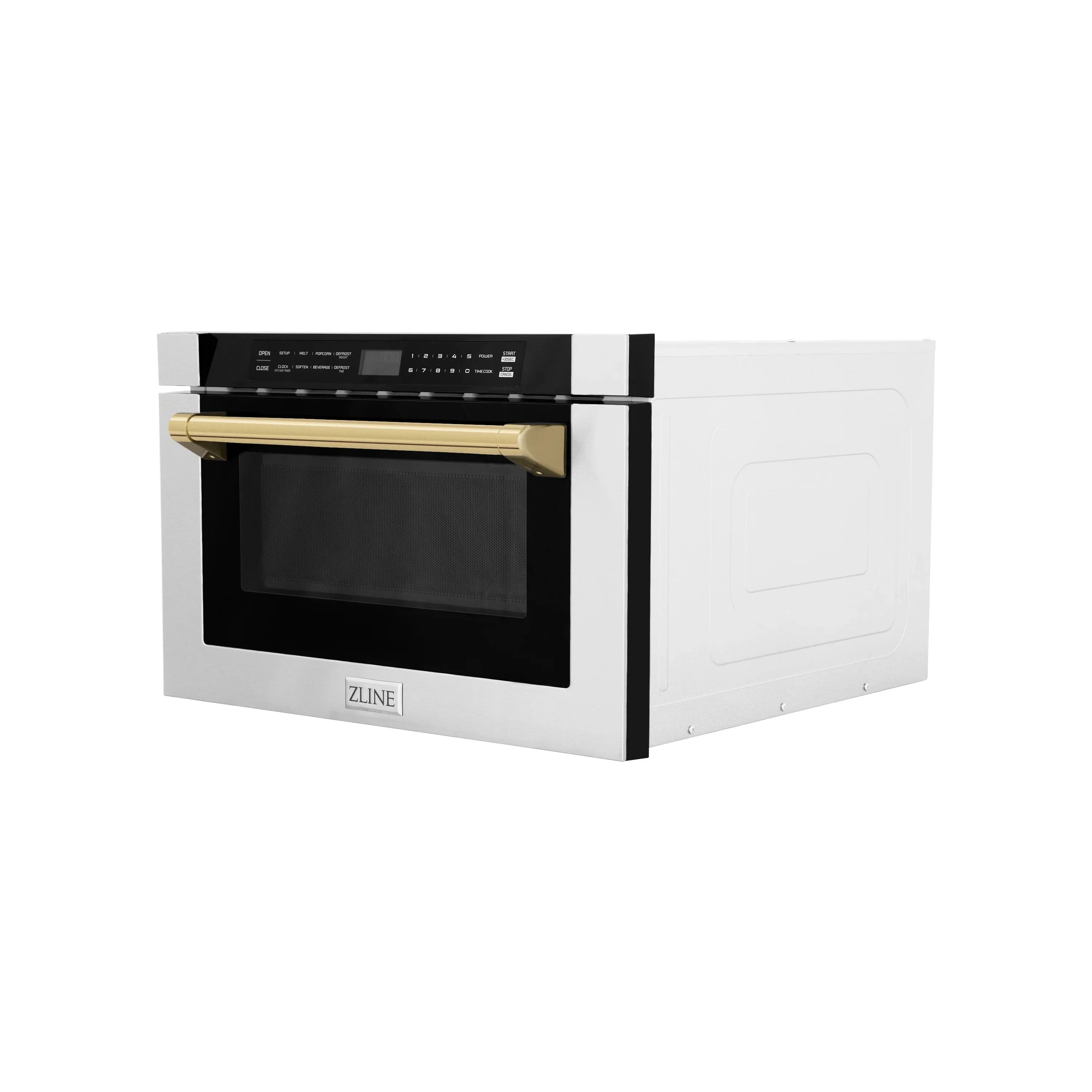ZLINE 5-Piece Appliance Package - 30-Inch Legacy Autograph Dual Fuel Range, Wall Mount Range Hood, 36-Inch French Door Refrigerator, Dishwasher, and 30-Inch Microwave Drawer in Stainless Steel with Gold Accents - Image 64