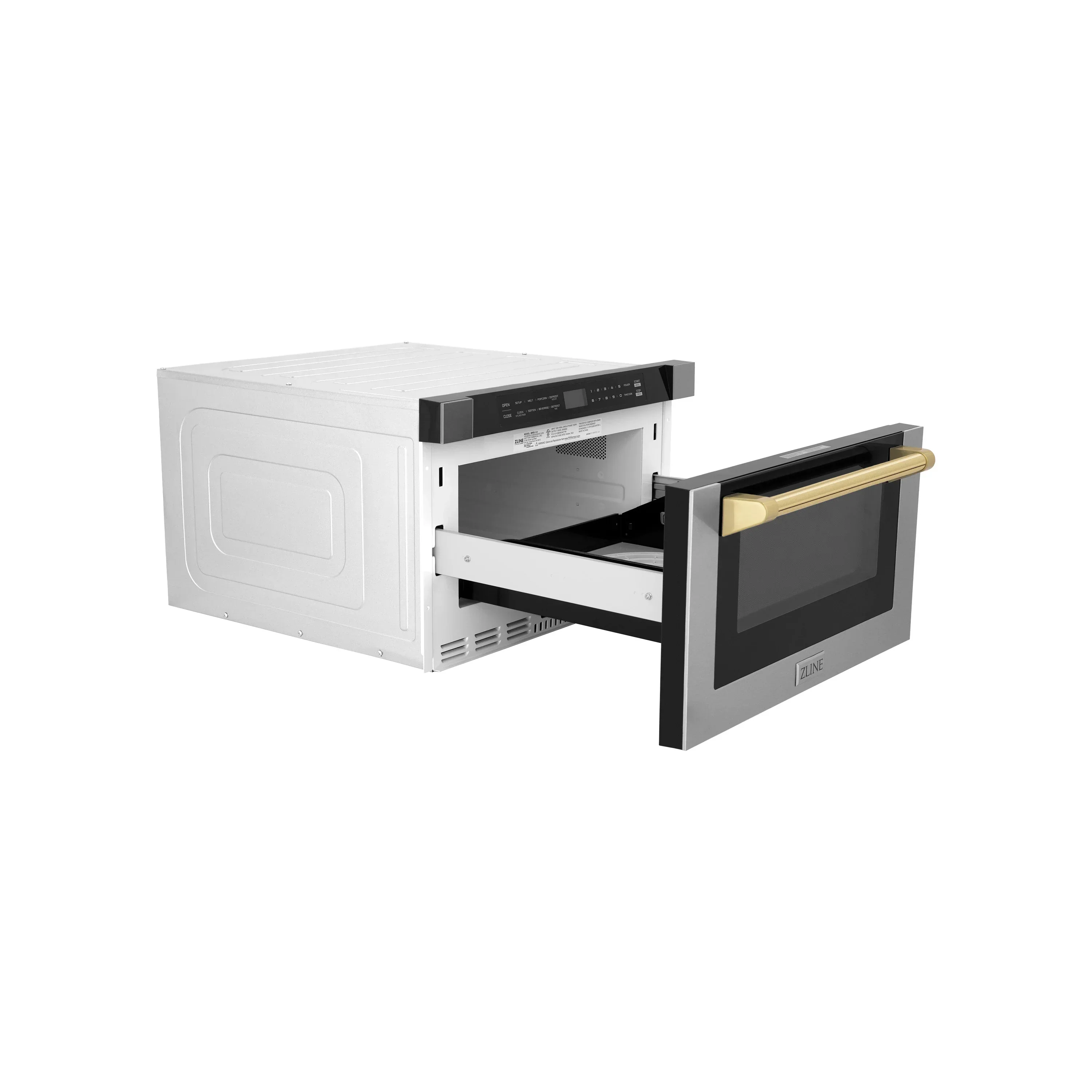 ZLINE 5-Piece Appliance Package - 30-Inch Legacy Autograph Dual Fuel Range, Wall Mount Range Hood, 36-Inch French Door Refrigerator, Dishwasher, and 30-Inch Microwave Drawer in Stainless Steel with Gold Accents - Image 66
