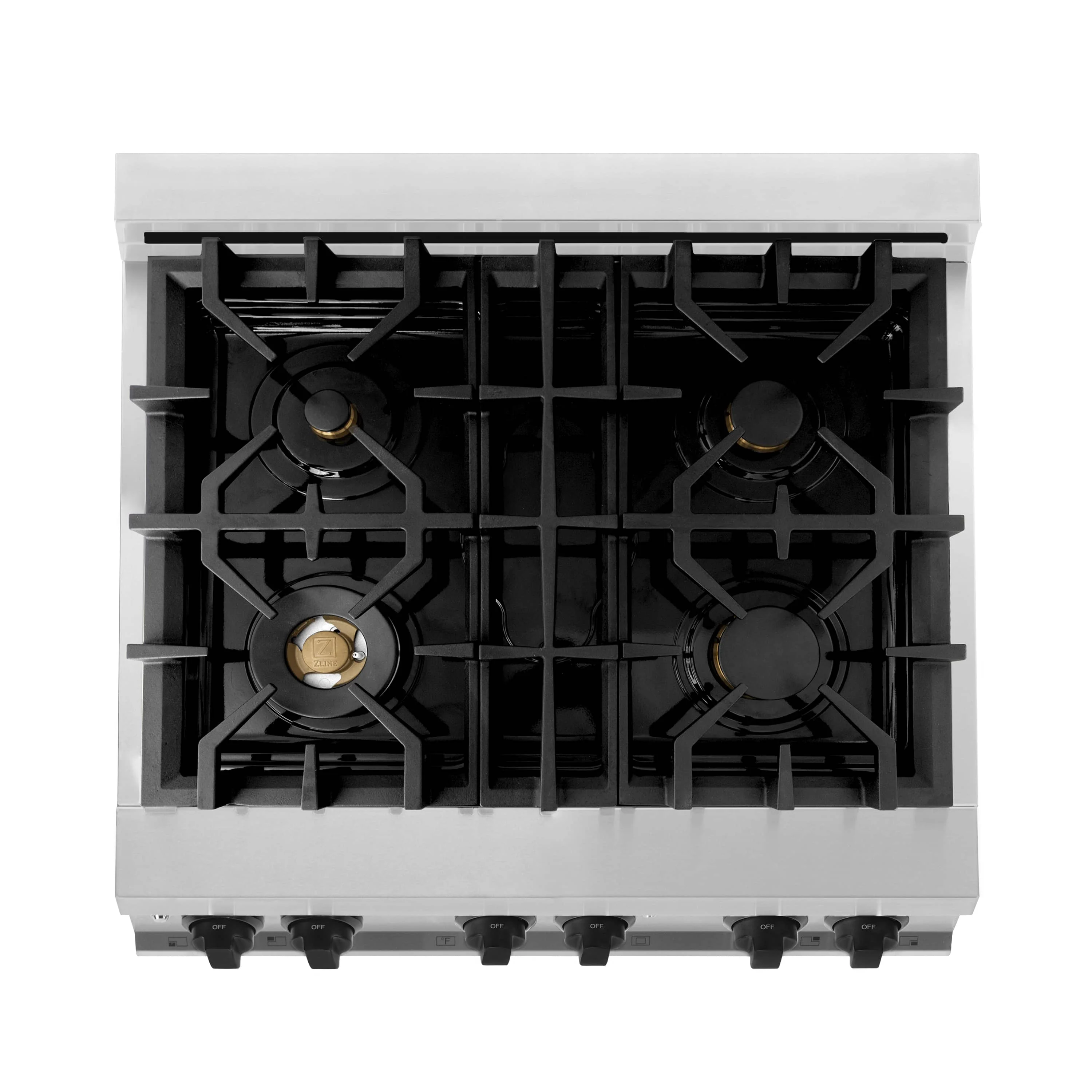 ZLINE 5-Piece Appliance Package - 30-Inch Legacy Autograph Dual Fuel Range, Wall Mount Range Hood, 36-Inch French Door Refrigerator, Dishwasher, and 30-Inch Microwave Drawer in Stainless Steel with Matte Black Accents - Image 12