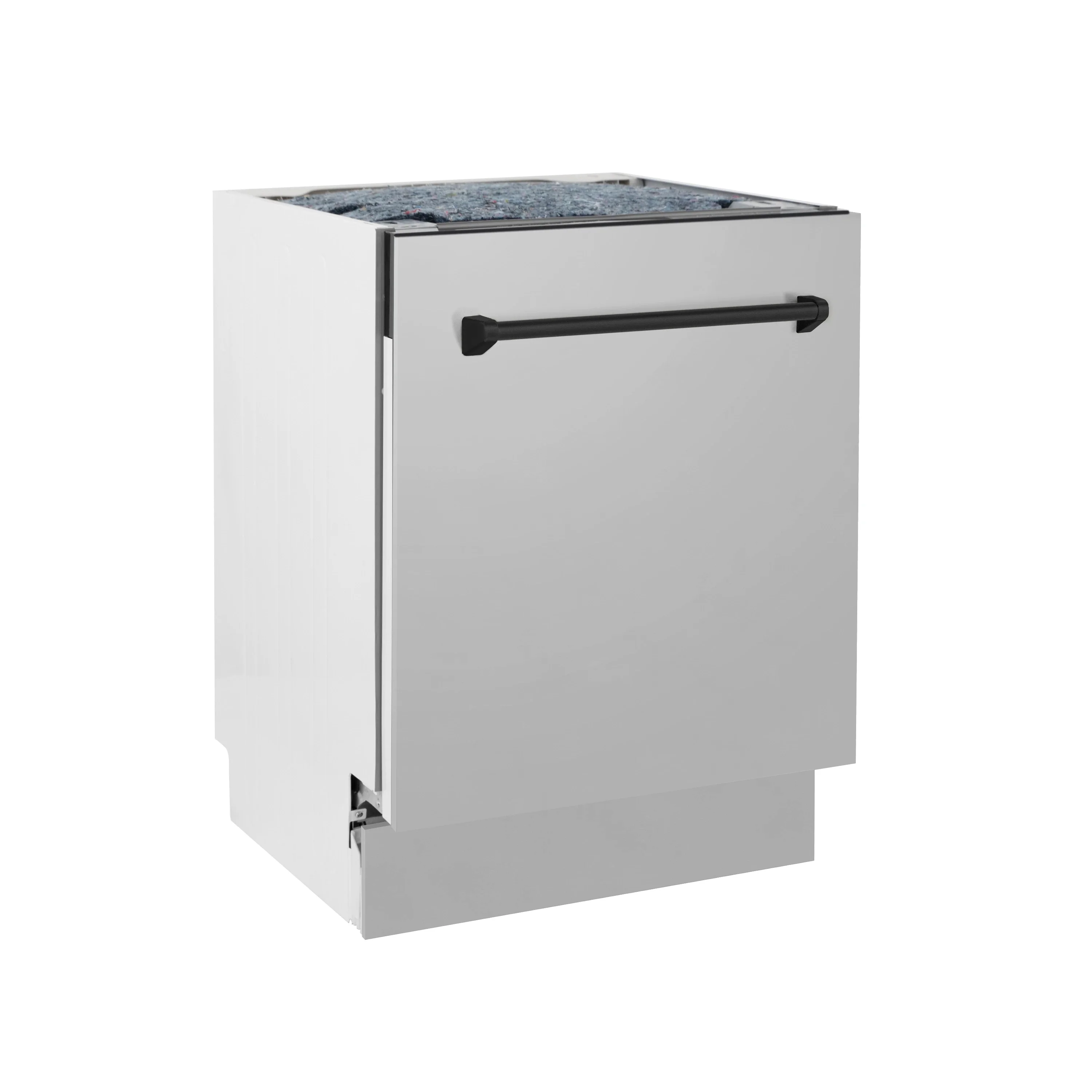 ZLINE 5-Piece Appliance Package - 30-Inch Legacy Autograph Dual Fuel Range, Wall Mount Range Hood, 36-Inch French Door Refrigerator, Dishwasher, and 30-Inch Microwave Drawer in Stainless Steel with Matte Black Accents - Image 48