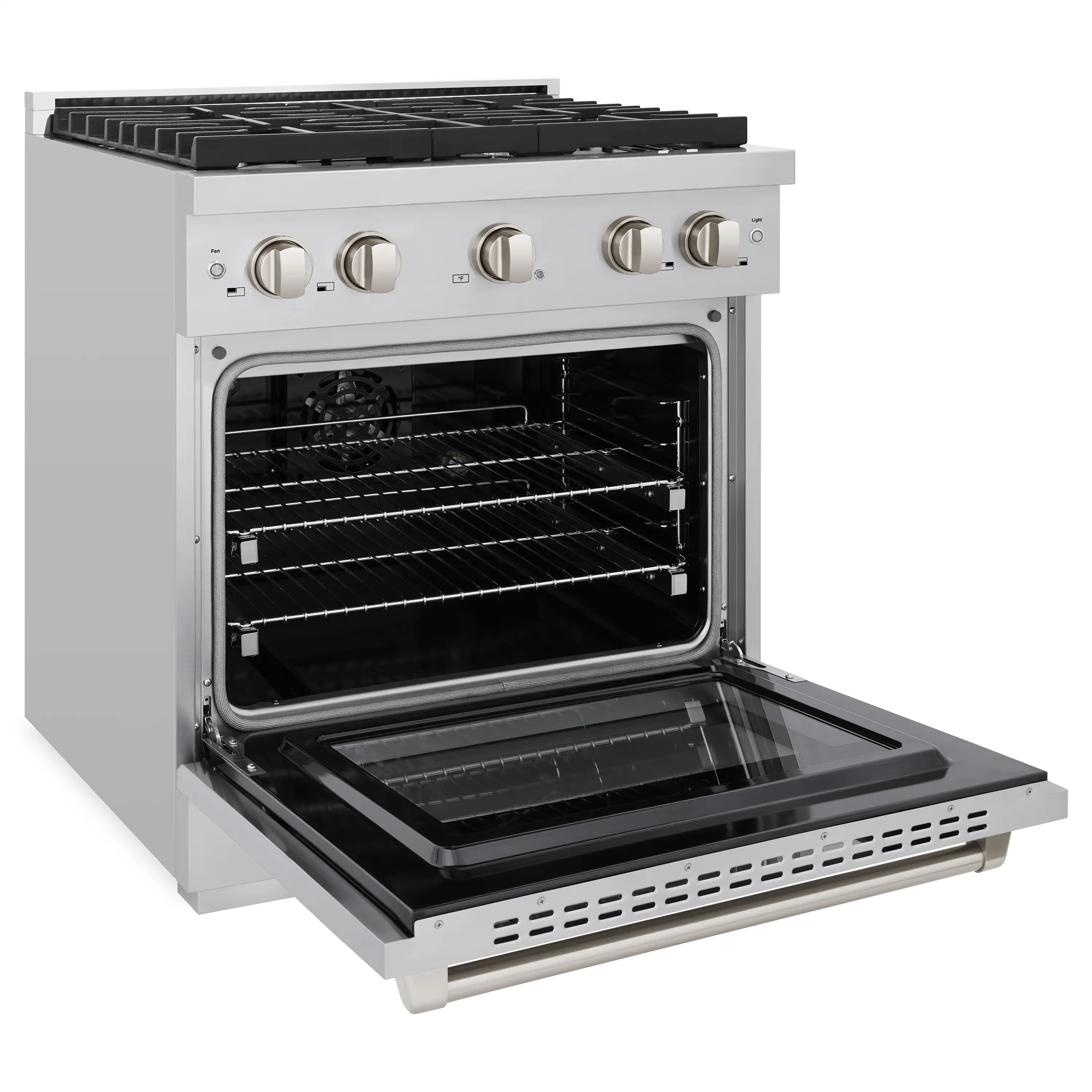 ZLINE 5-Piece Appliance Package - 30-Inch Paramount Dual Fuel Range, Wall Mount Range Hood, 36-Inch French Door Refrigerator, Dishwasher, and 30-Inch Microwave Drawer in Stainless Steel - Image 7