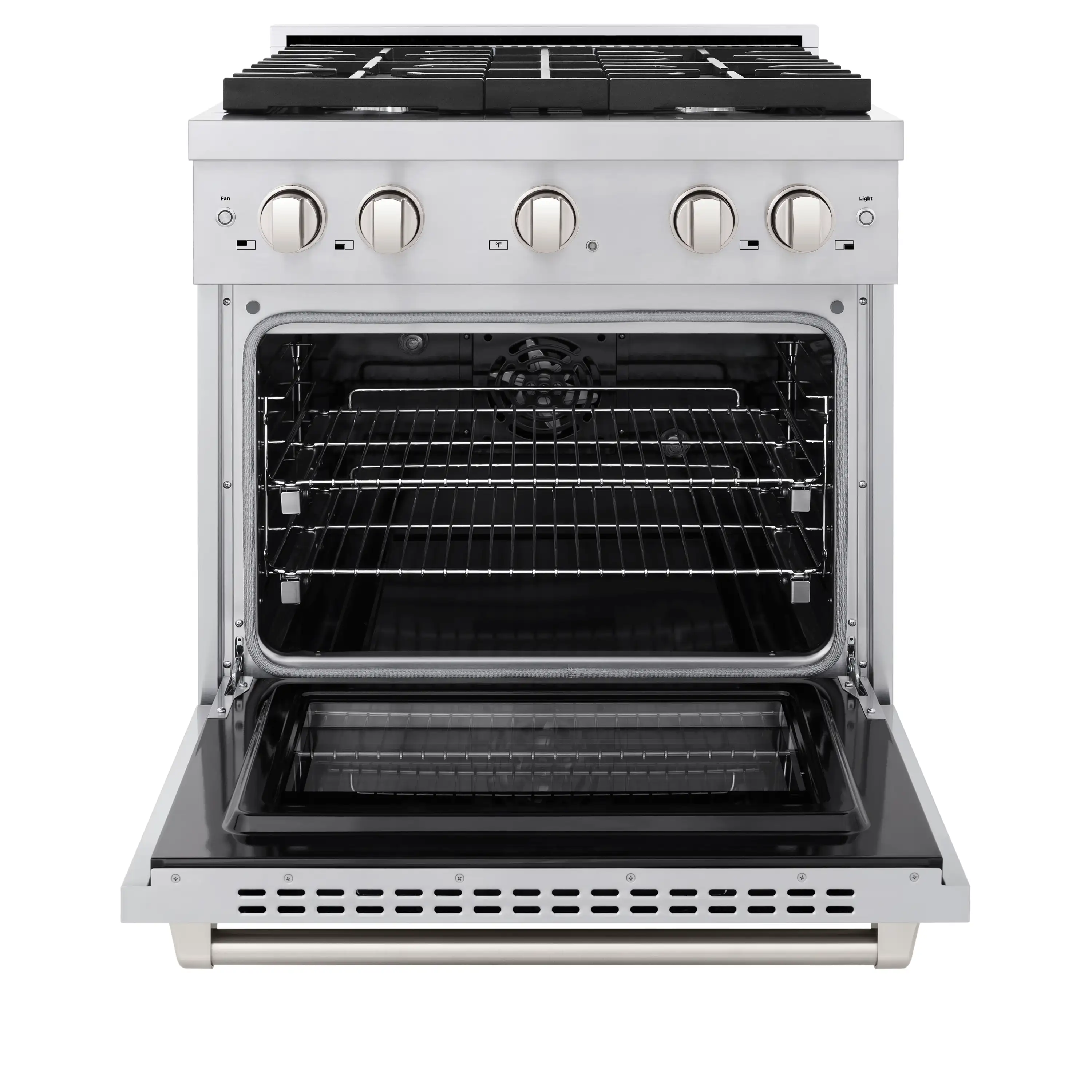 ZLINE 5-Piece Appliance Package - 30-Inch Paramount Dual Fuel Range, Wall Mount Range Hood, 36-Inch French Door Refrigerator with Water Dispenser, Dishwasher, and 30-Inch Microwave Drawer in Stainless Steel - Image 6