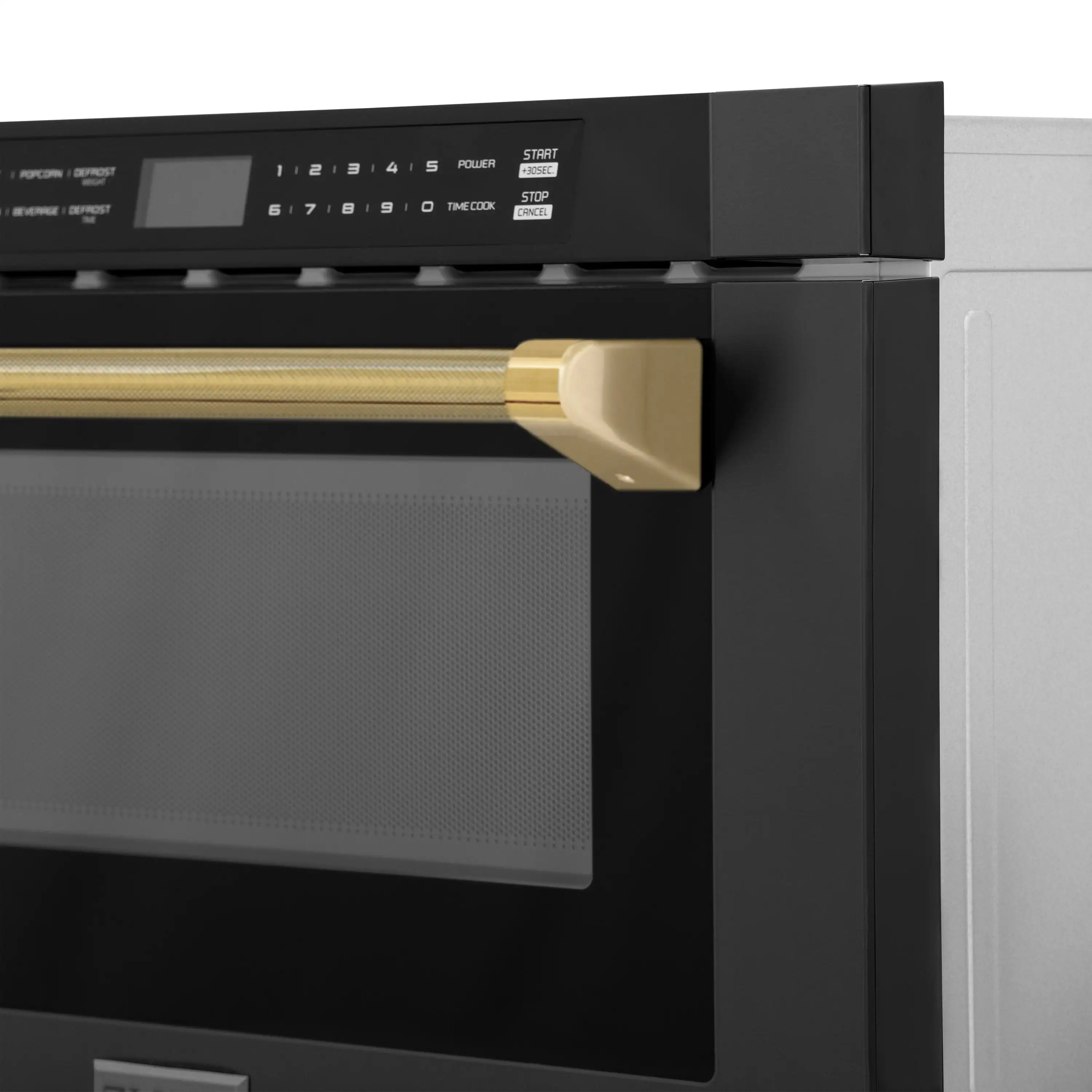 ZLINE 5-Piece Appliance Package - 30-Inch Legacy Dual Fuel Range, Wall Mount Range Hood, 36-Inch French Door Refrigerator with Water Dispenser, Dishwasher, and 30-Inch Microwave Drawer in Black Stainless Steel with Gold Accents - Image 60