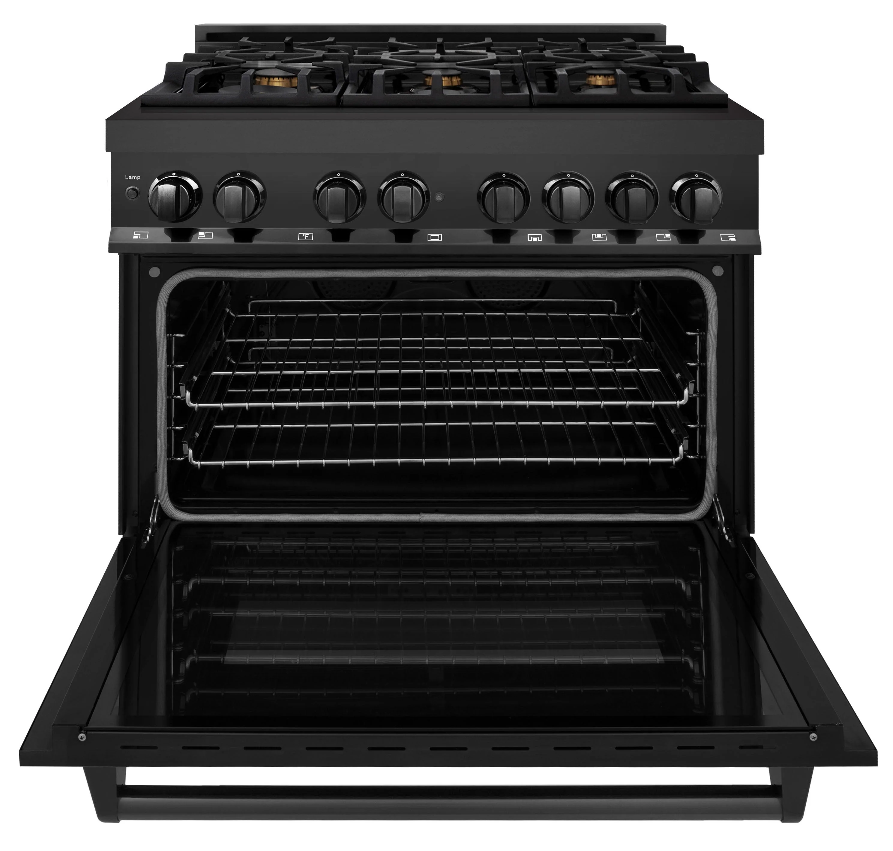 ZLINE 5-Piece Appliance Package - 36-Inch Legacy Dual Fuel Range, Wall Mount Range Hood, 36-Inch French Door Refrigerator, Dishwasher, and 30-Inch Microwave Drawer in Black Stainless Steel - Image 6