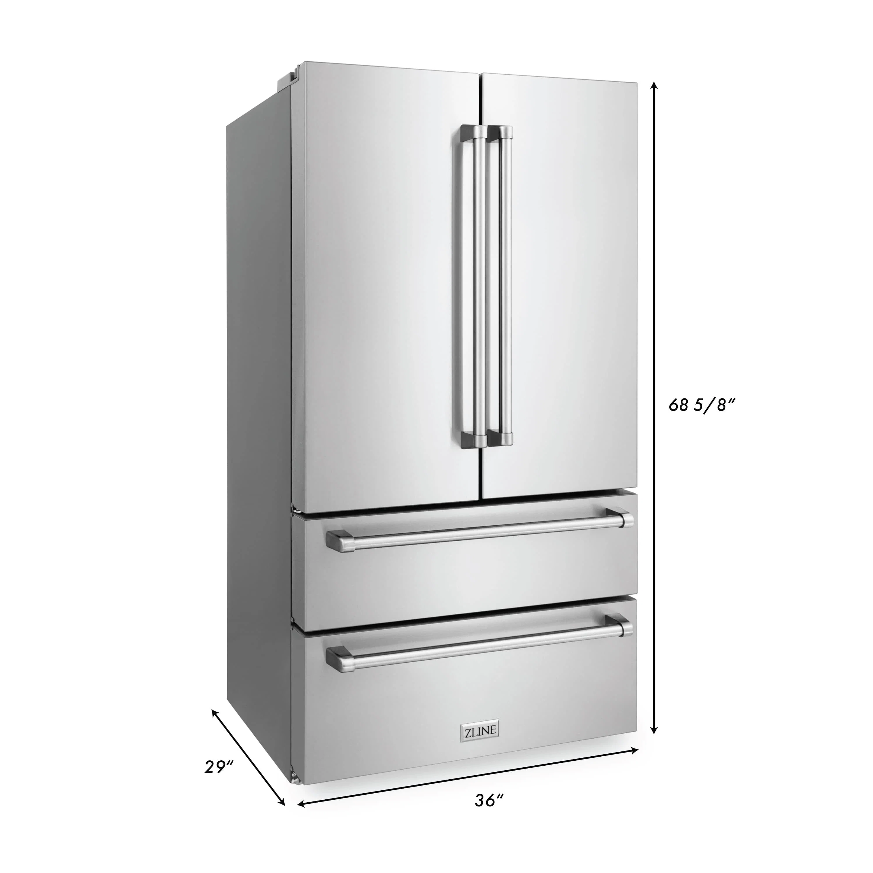 ZLINE 5-Piece Appliance Package - 48-Inch Legacy Dual Fuel Range, Wall Mount Range Hood, 36-Inch French Door Refrigerator, Dishwasher, and 30-Inch Microwave Drawer in Stainless Steel - Image 58