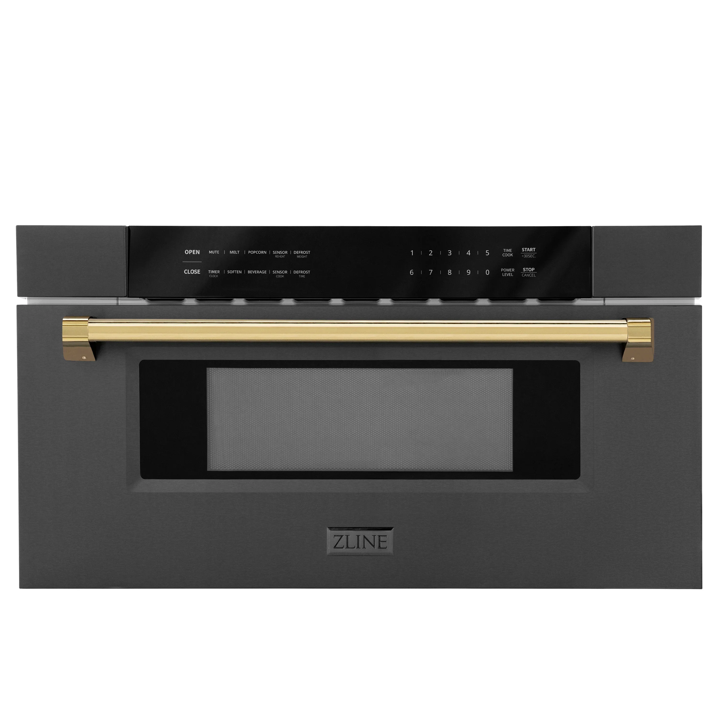 ZLINE 5-Piece Appliance Package - 48-Inch Legacy Dual Fuel Range, Wall Mount Range Hood, 36-Inch French Door Refrigerator, Dishwasher, and 30-Inch Microwave Drawer in Black Stainless Steel with Gold Accents - Image 60