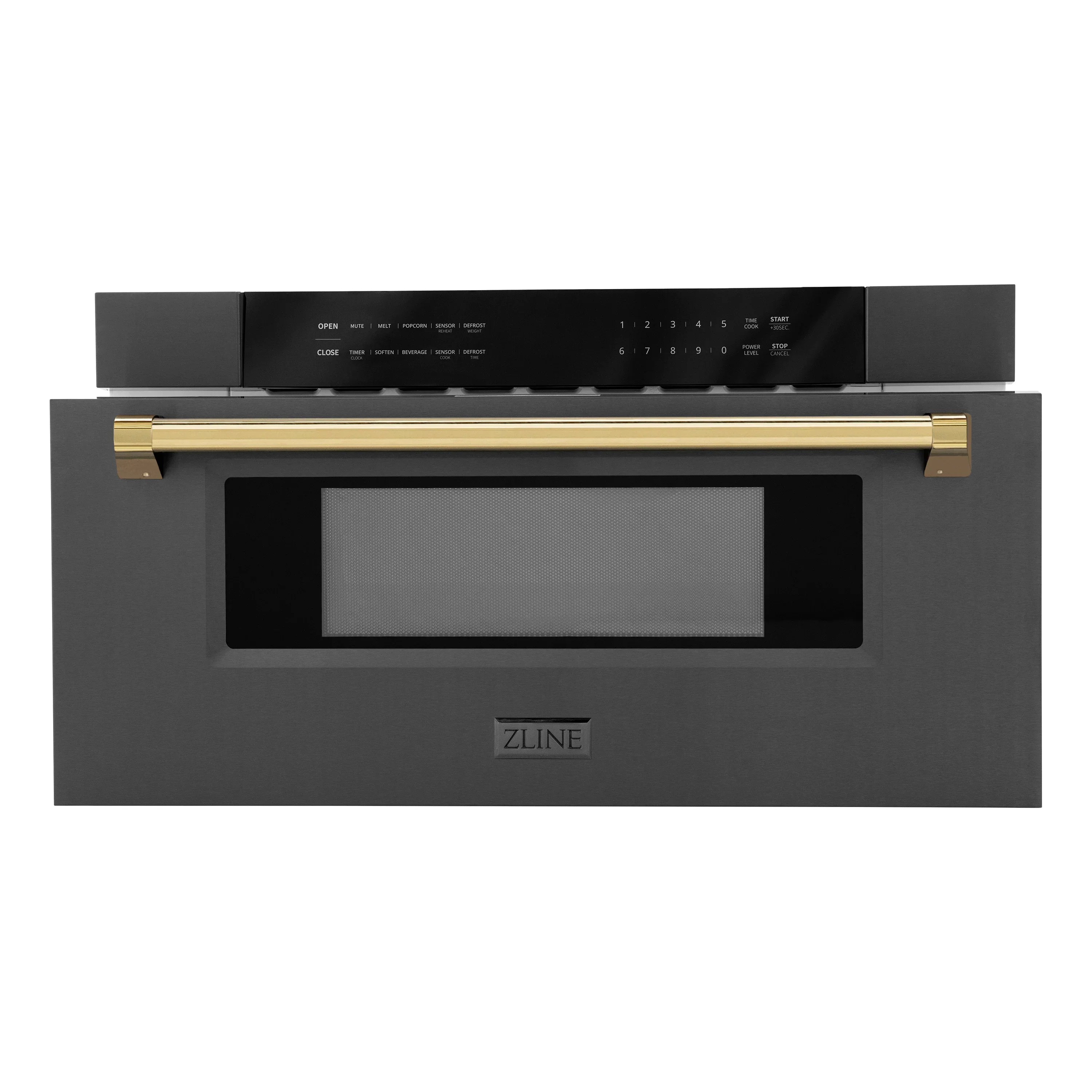 ZLINE 5-Piece Appliance Package - 48-Inch Legacy Dual Fuel Range, Wall Mount Range Hood, 36-Inch French Door Refrigerator, Dishwasher, and 30-Inch Microwave Drawer in Black Stainless Steel with Gold Accents - Image 65
