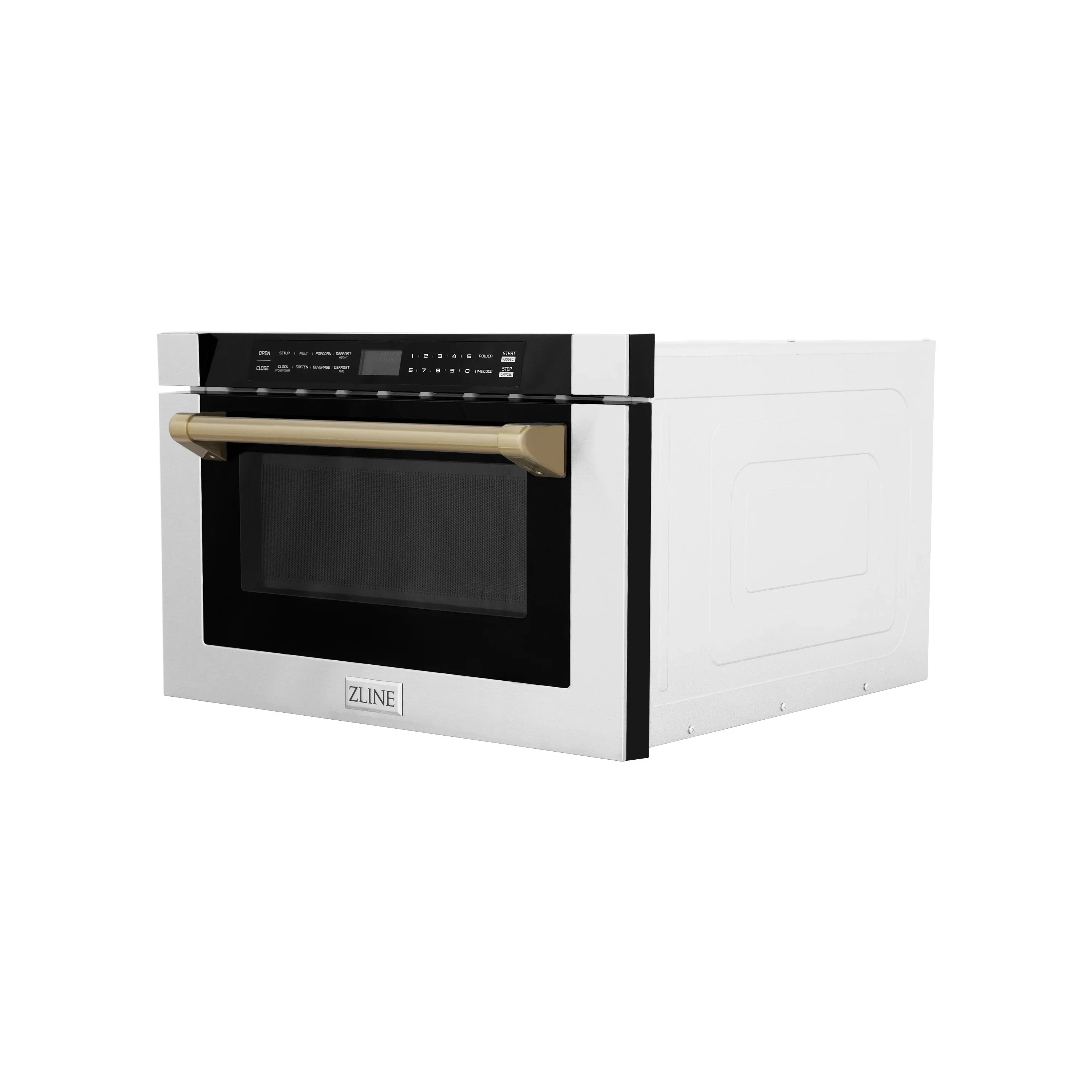 ZLINE 5-Piece Appliance Package - 48-Inch Legacy Autograph Dual Fuel Range, Wall Mount Range Hood, 36-Inch French Door Refrigerator, Dishwasher, and 30-Inch Microwave Drawer in Stainless Steel with Champagne Bronze Accents - Image 52