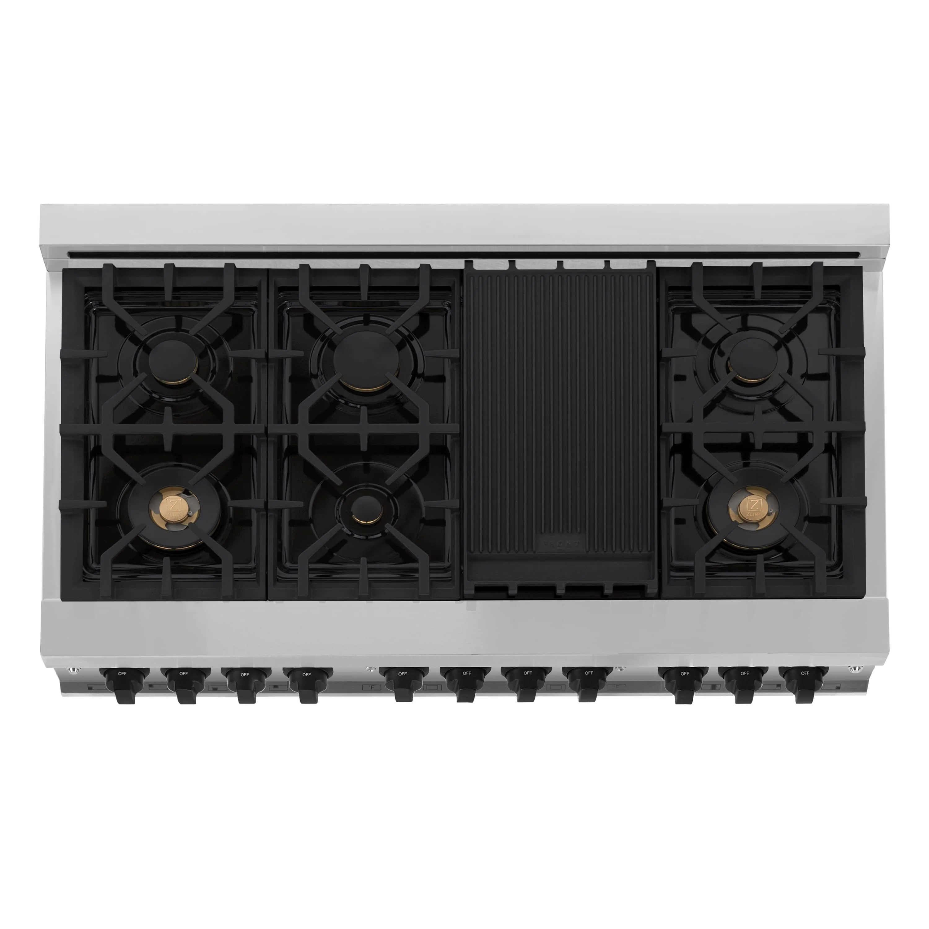 ZLINE 5-Piece Appliance Package - 48-Inch Legacy Autograph Dual Fuel Range, Wall Mount Range Hood, 36-Inch French Door Refrigerator, Dishwasher, and 30-Inch Microwave Drawer in Stainless Steel with Matte Black Accents - Image 13