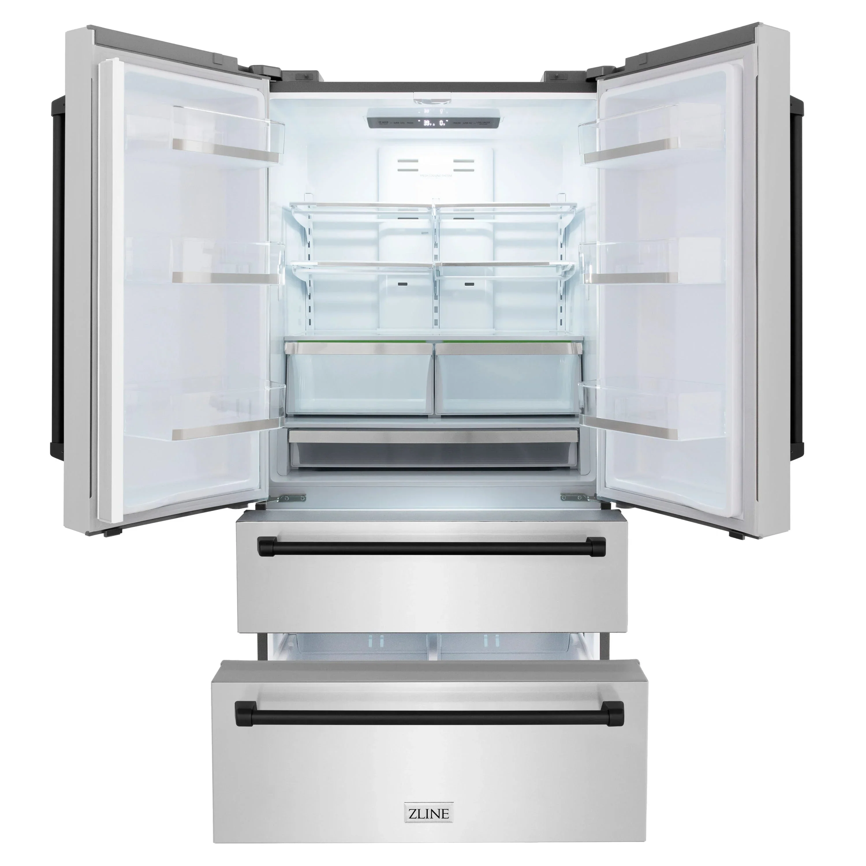 ZLINE 5-Piece Appliance Package - 48-Inch Legacy Autograph Dual Fuel Range, Wall Mount Range Hood, 36-Inch French Door Refrigerator, Dishwasher, and 30-Inch Microwave Drawer in Stainless Steel with Matte Black Accents - Image 37