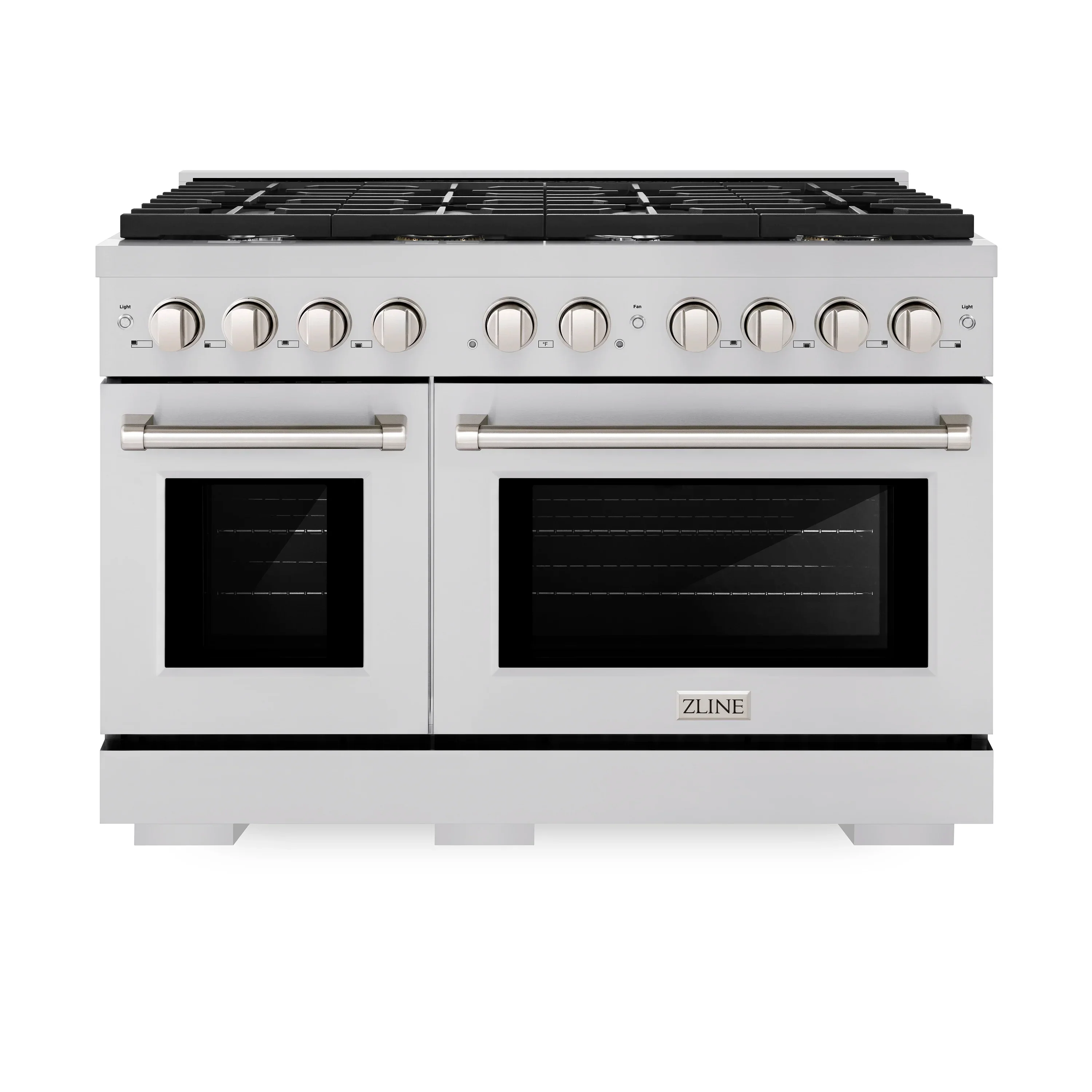 ZLINE 5-Piece Appliance Package - 48-Inch Paramount Dual Fuel Range, Wall Mount Range Hood, 36-Inch French Door Refrigerator, Dishwasher, and 30-Inch Microwave Drawer in Stainless Steel - Image 2