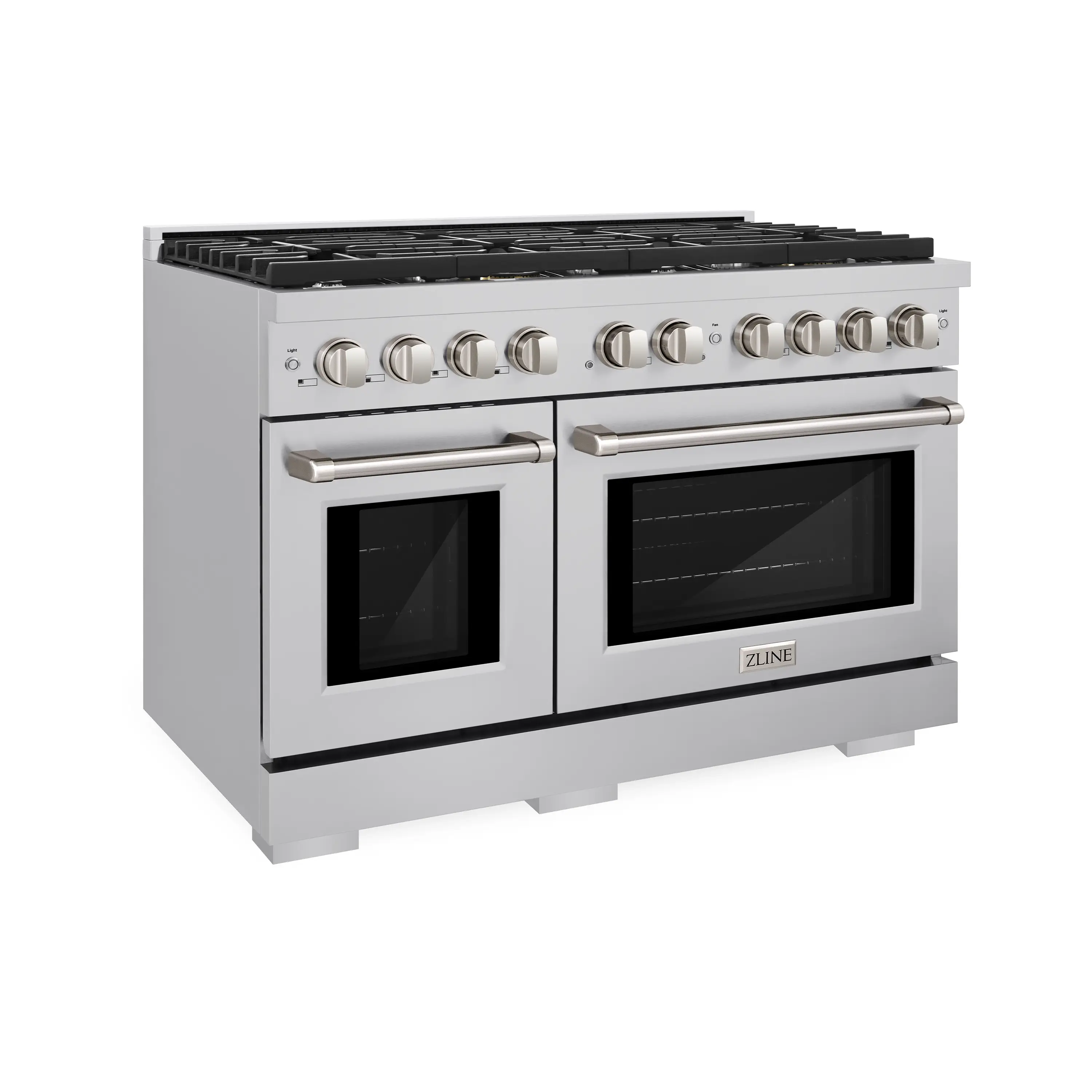 ZLINE 5-Piece Appliance Package - 48-Inch Paramount Dual Fuel Range, Wall Mount Range Hood, 36-Inch French Door Refrigerator, Dishwasher, and 30-Inch Microwave Drawer in Stainless Steel - Image 4