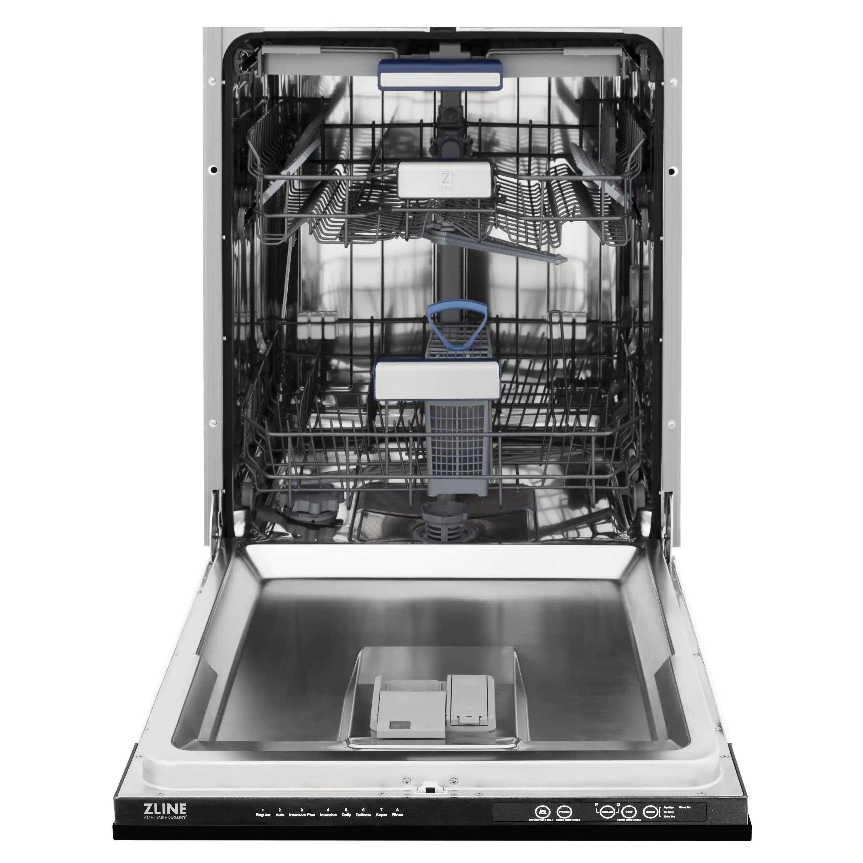 ZLINE 5-Piece Appliance Package - 48-Inch Legacy Dual Fuel Range, Wall Mount Range Hood, 36-Inch French Door Refrigerator with Water Dispenser, Dishwasher, and 30-Inch Microwave Drawer in Black Stainless Steel with Champagne Bronze Accents - Image 42