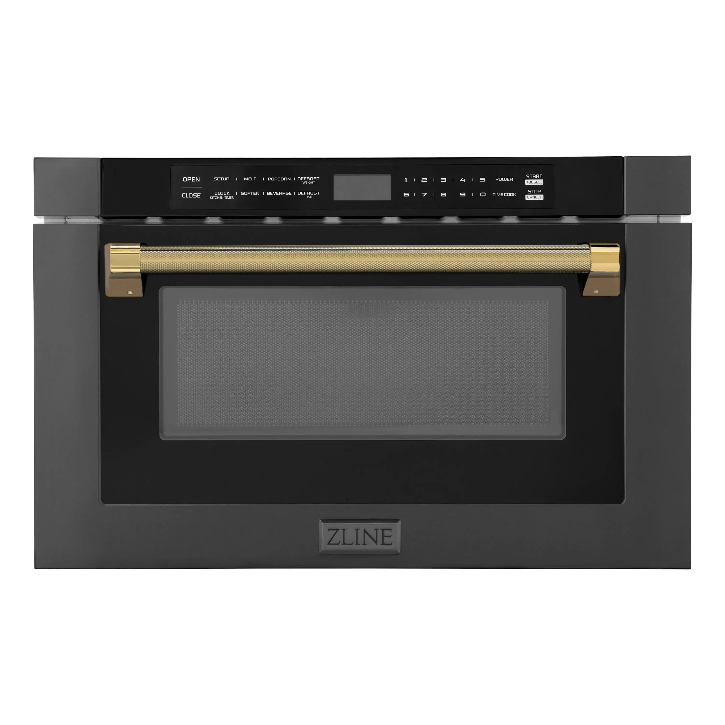ZLINE 5-Piece Appliance Package - 48-Inch Legacy Dual Fuel Range, Wall Mount Range Hood, 36-Inch French Door Refrigerator with Water Dispenser, Dishwasher, and 30-Inch Microwave Drawer in Black Stainless Steel with Gold Accents - Image 58