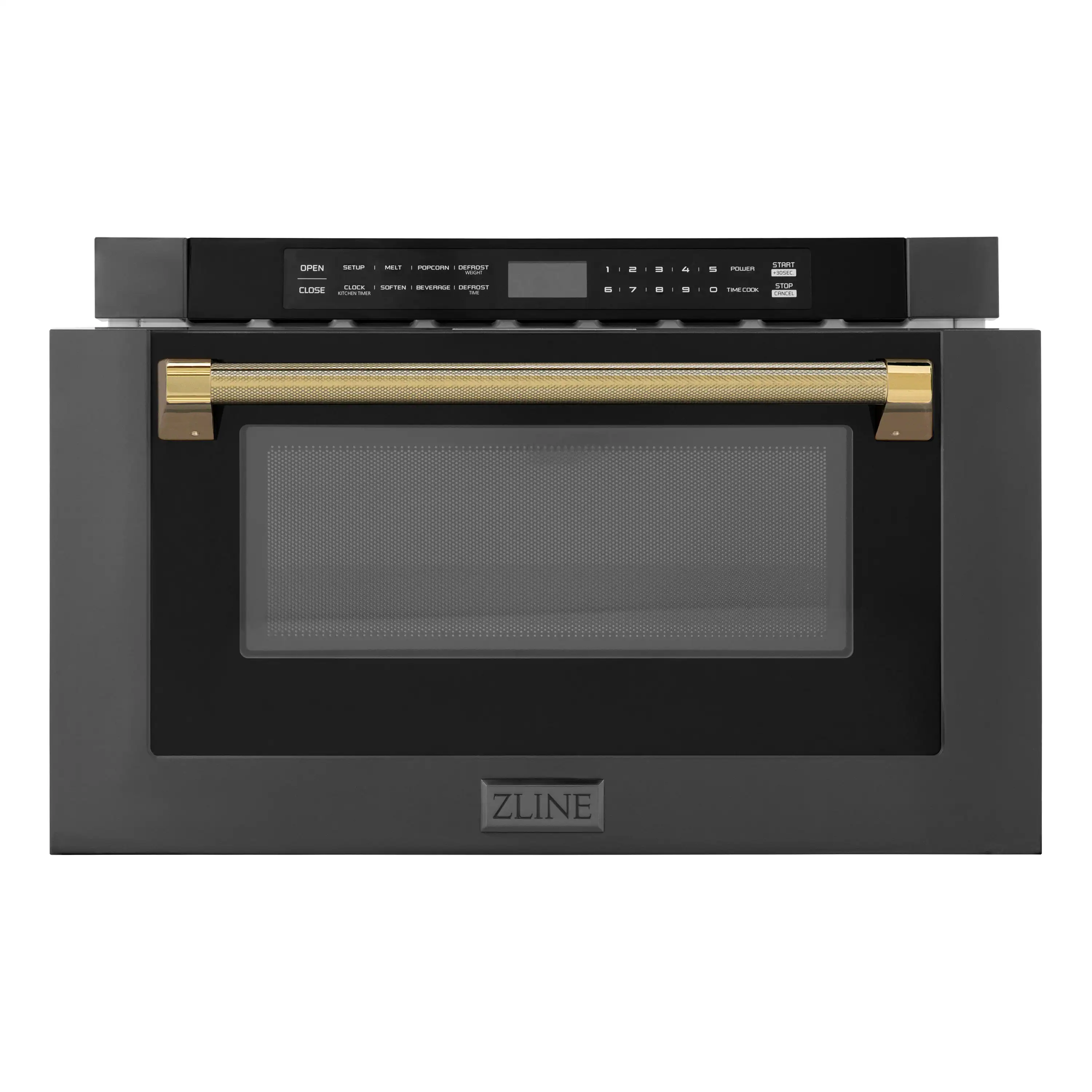 ZLINE 5-Piece Appliance Package - 48-Inch Legacy Dual Fuel Range, Wall Mount Range Hood, 36-Inch French Door Refrigerator with Water Dispenser, Dishwasher, and 30-Inch Microwave Drawer in Black Stainless Steel with Gold Accents - Image 60