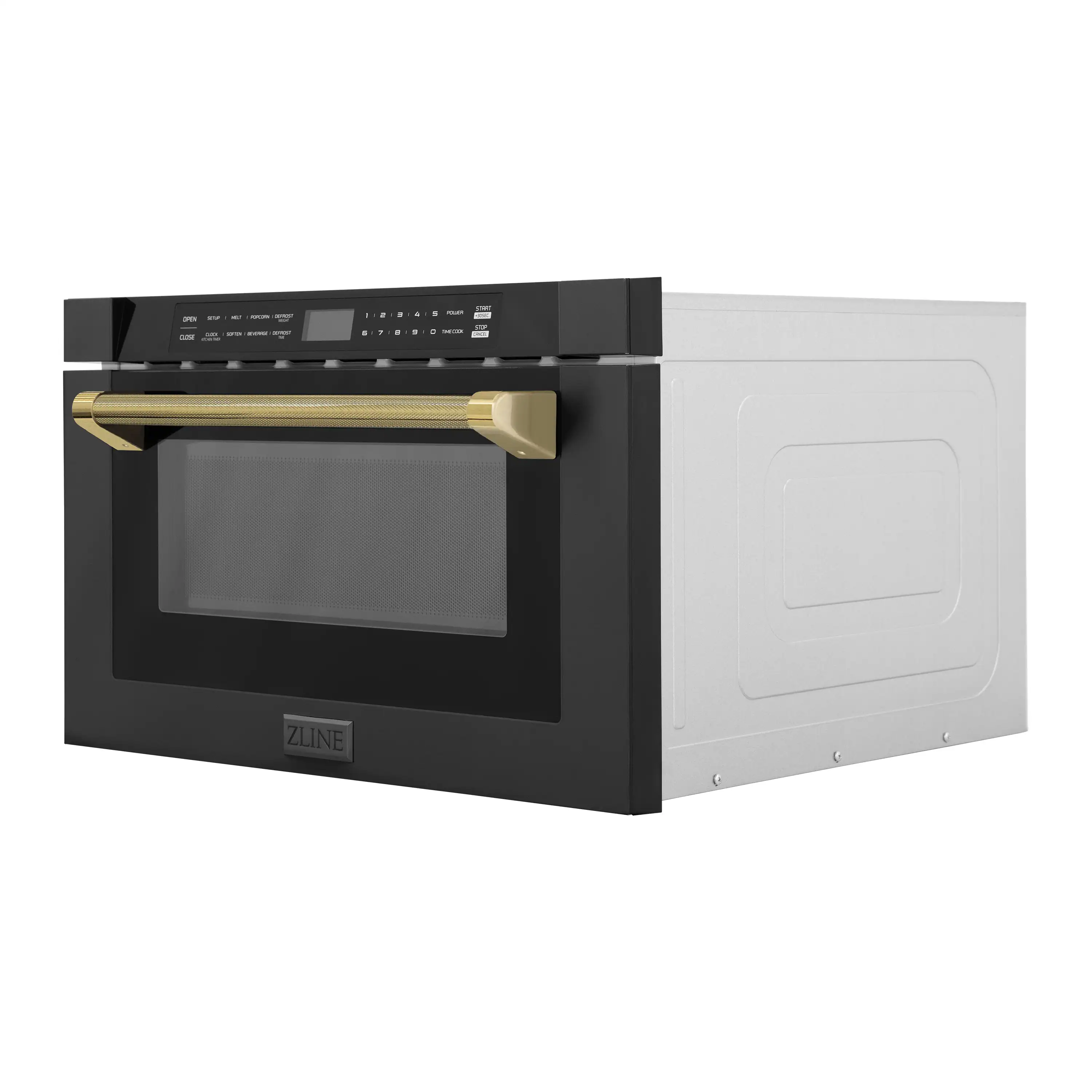 ZLINE 5-Piece Appliance Package - 48-Inch Legacy Dual Fuel Range, Wall Mount Range Hood, 36-Inch French Door Refrigerator with Water Dispenser, Dishwasher, and 30-Inch Microwave Drawer in Black Stainless Steel with Gold Accents - Image 61