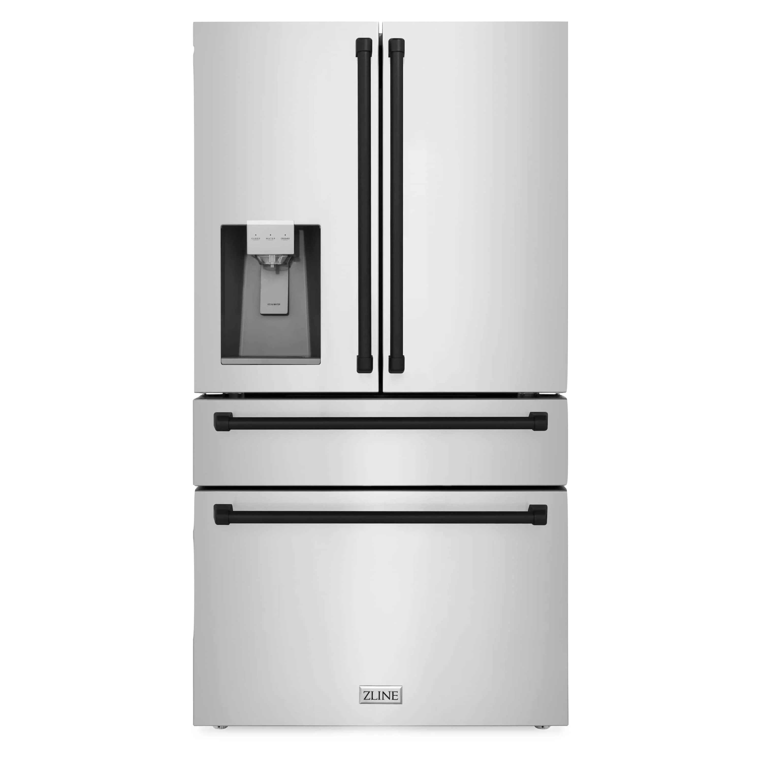 ZLINE 5-Piece Appliance Package - 48-Inch Legacy Autograph Dual Fuel Range, Wall Mount Range Hood, 36-Inch French Door Refrigerator with Water Dispenser, Dishwasher, and 30-Inch Microwave Drawer in Stainless Steel with Matte Black Accents - Image 31