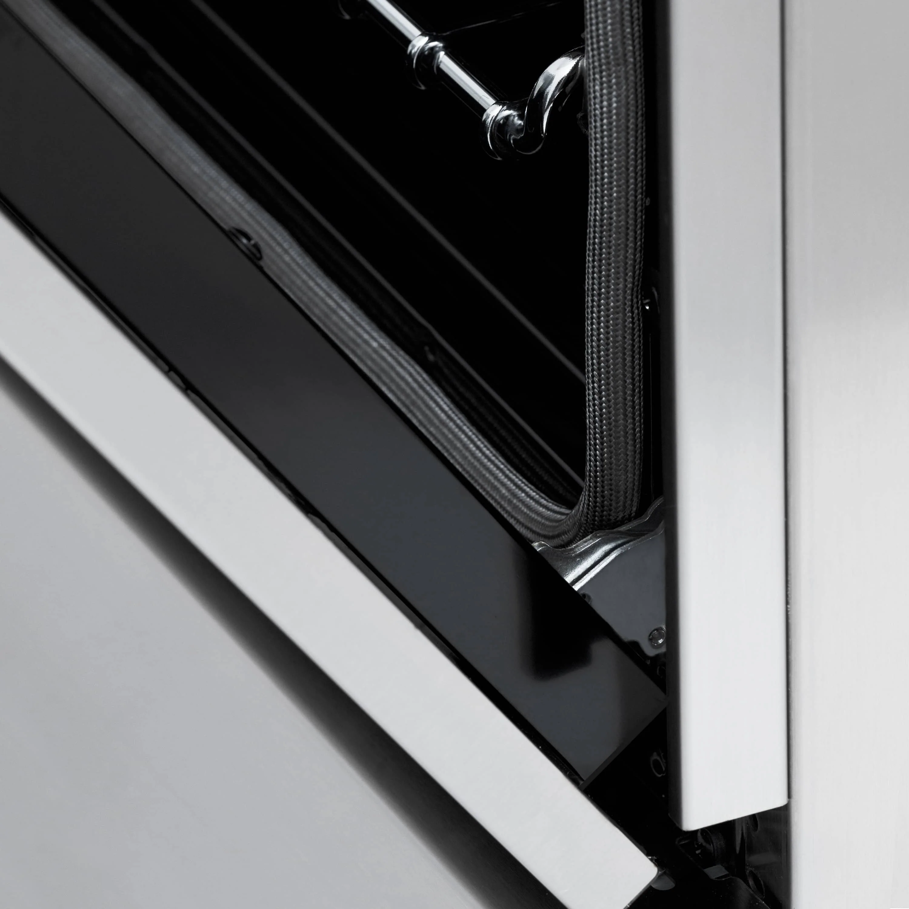 ZLINE 5-Piece Appliance Package - 48-Inch Legacy Autograph Dual Fuel Range, Wall Mount Range Hood, 36-Inch French Door Refrigerator with Water Dispenser, Dishwasher, and 30-Inch Microwave Drawer in Stainless Steel with Matte Black Accents - Image 16
