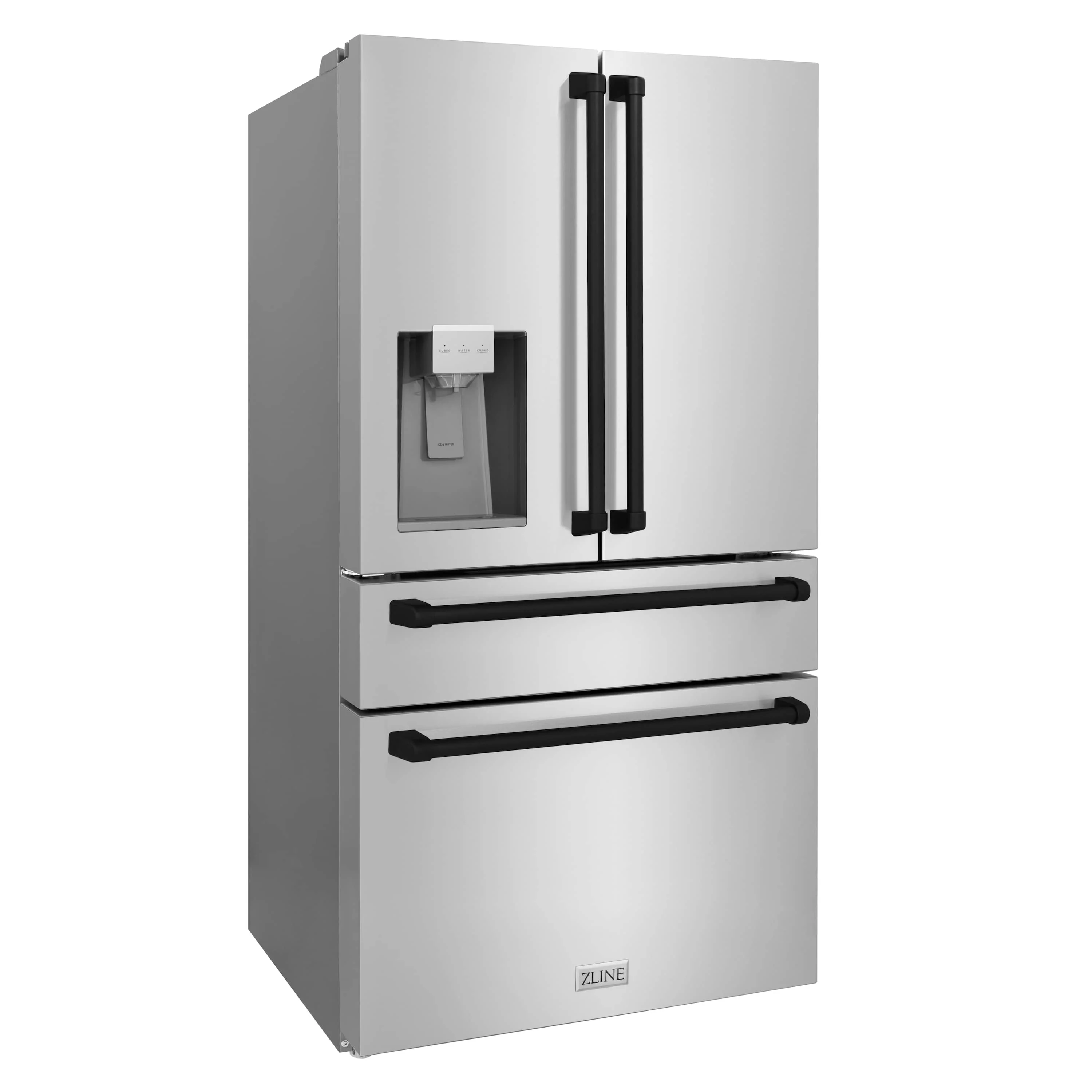 ZLINE 5-Piece Appliance Package - 48-Inch Legacy Autograph Dual Fuel Range, Wall Mount Range Hood, 36-Inch French Door Refrigerator with Water Dispenser, Dishwasher, and 30-Inch Microwave Drawer in Stainless Steel with Matte Black Accents - Image 33
